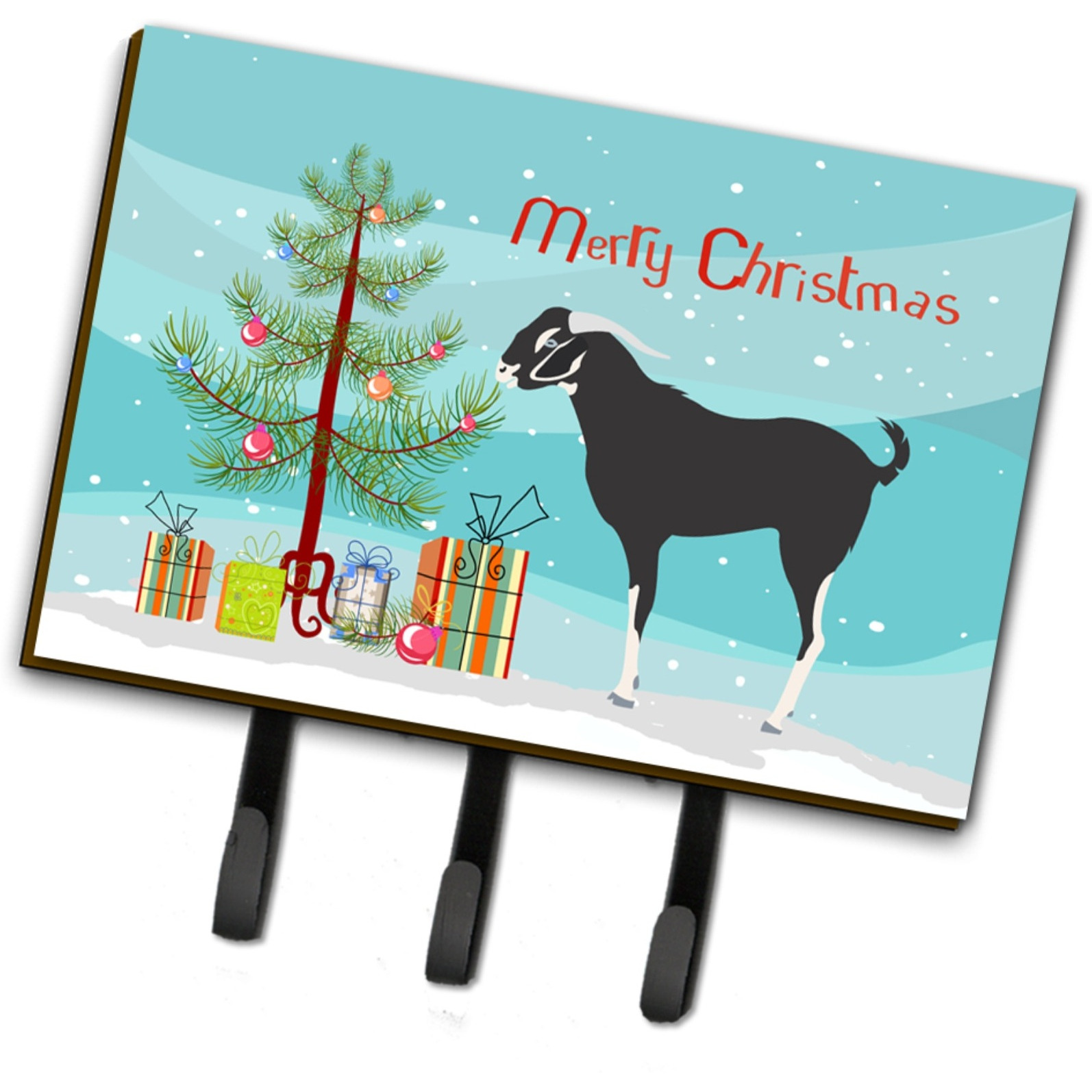 &quotCaroline's Treasures Black Bengal Goat Christmas Wall Hook, Triple"