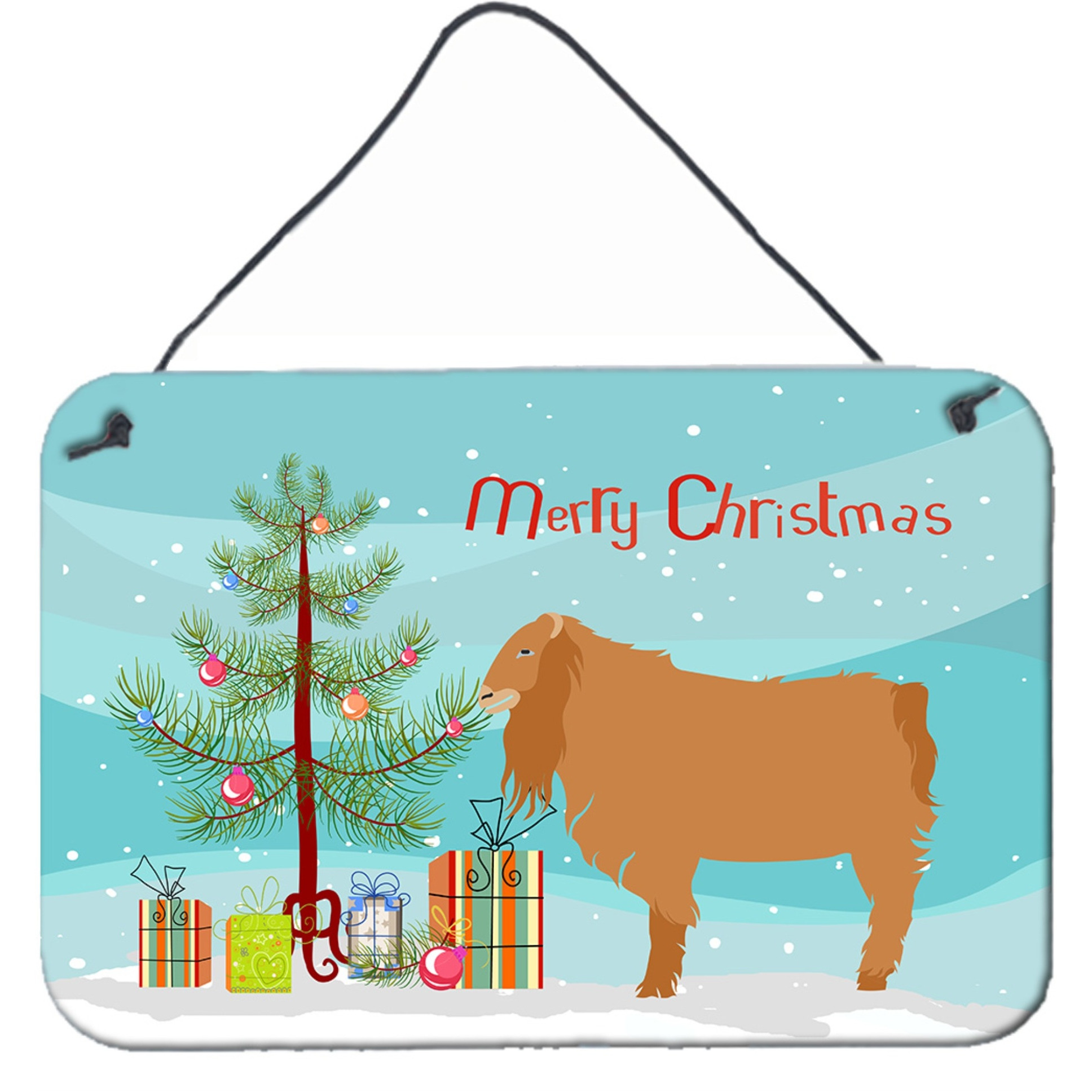 &quotCaroline's Treasures American Lamancha Goat Christmas Metal Print, 8"" x 12"""
