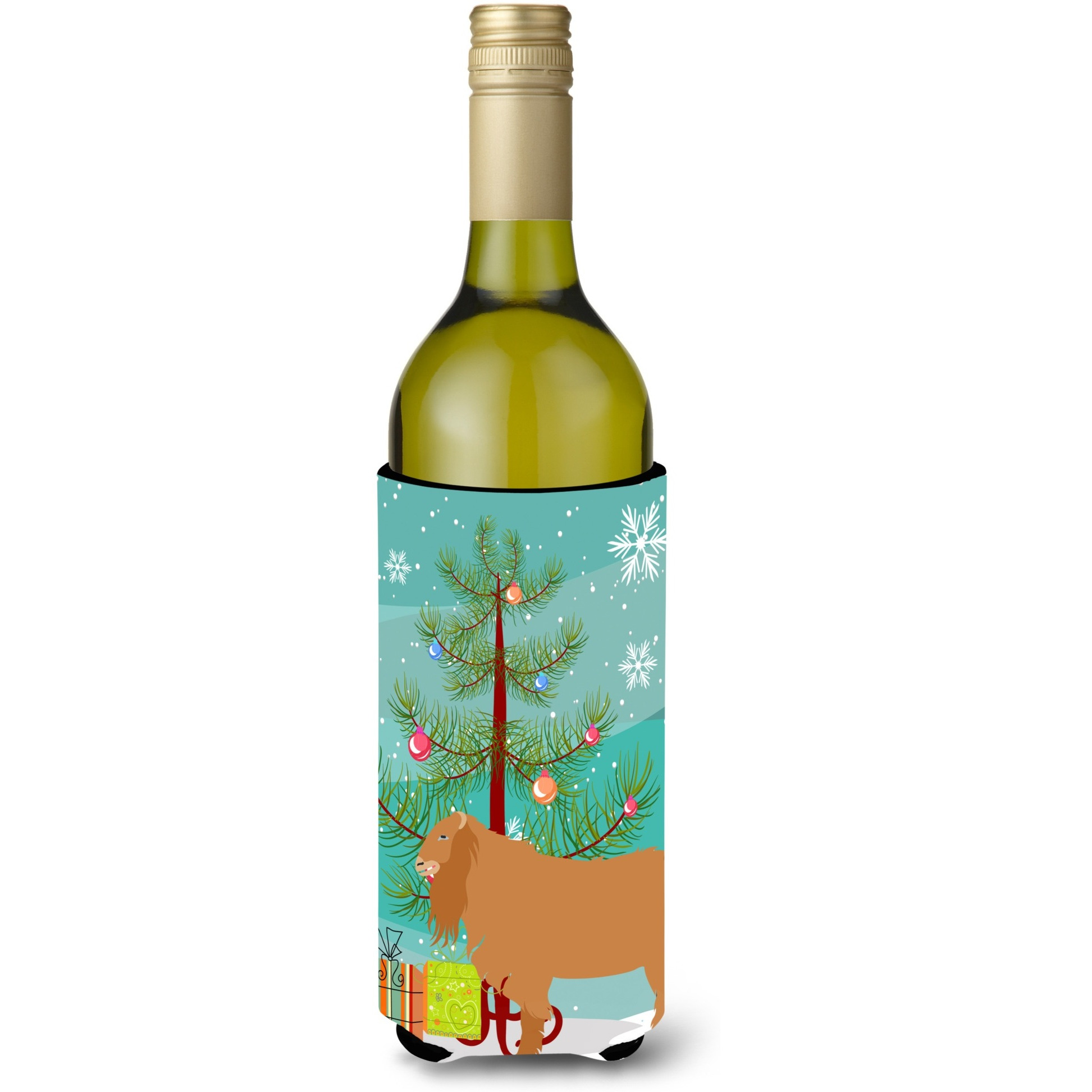 &quotCaroline's Treasures American Lamancha Goat Christmas Decorative Bottle Hugger, 750ml, Multicolor"