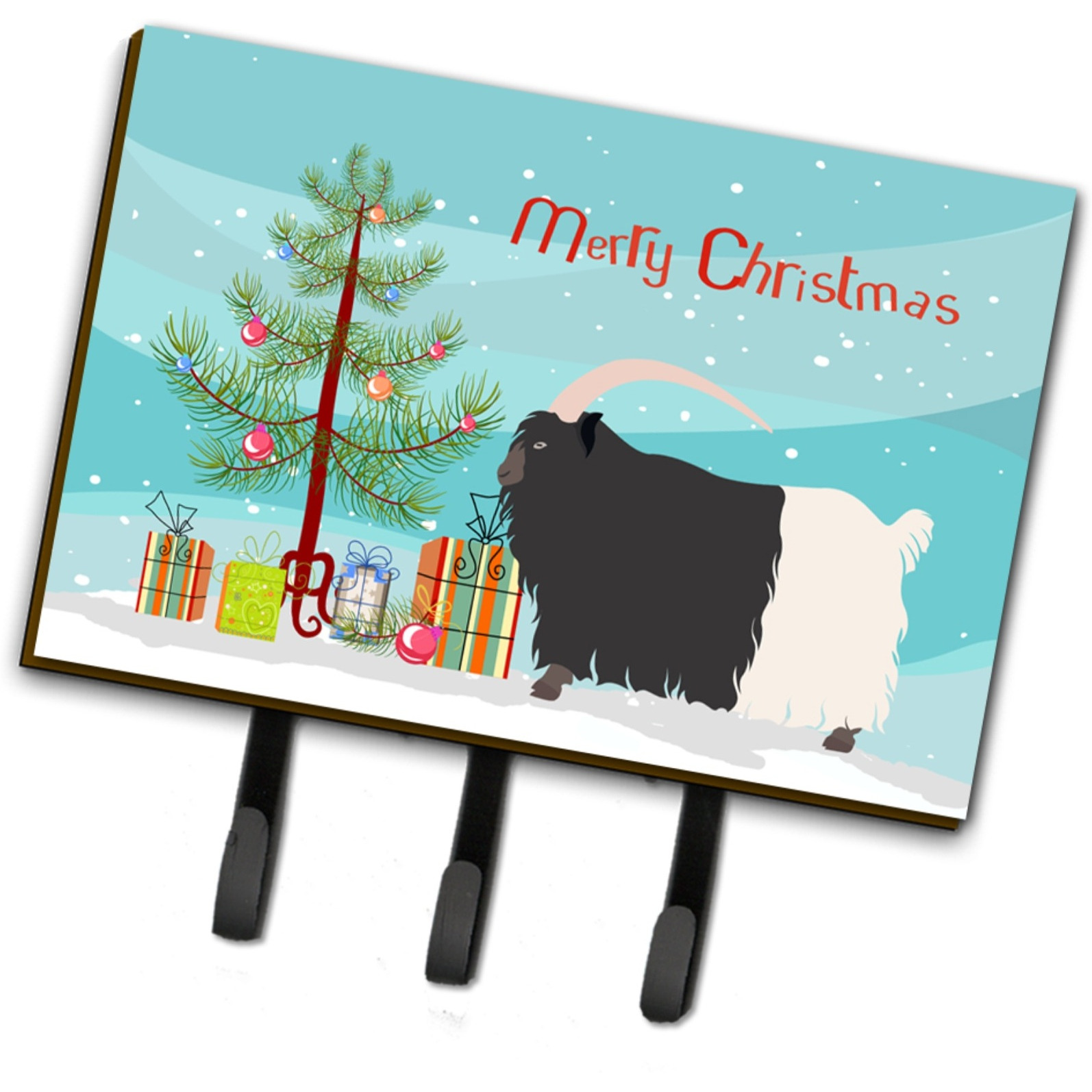 &quotCaroline's Treasures Welsh Black-Necked Goat Christmas Wall Hook, Triple"