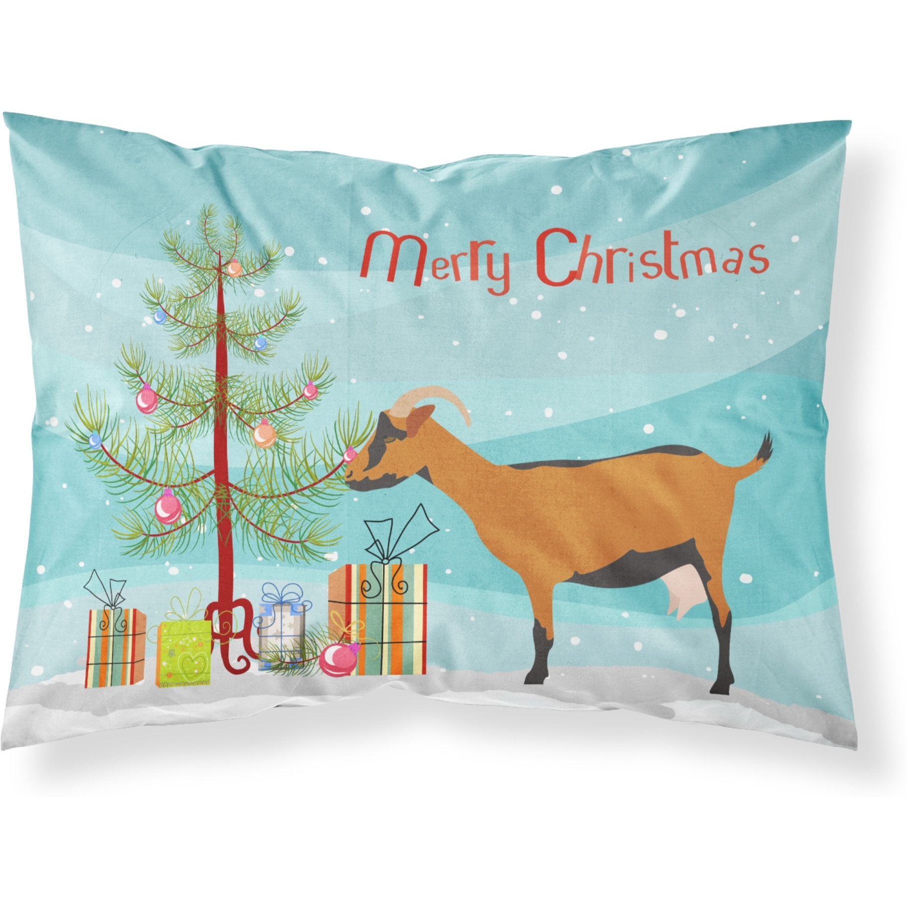 &quotCaroline's Treasures Oberhasli Goat Christmas Pillowcase, Standard, Multicolor"