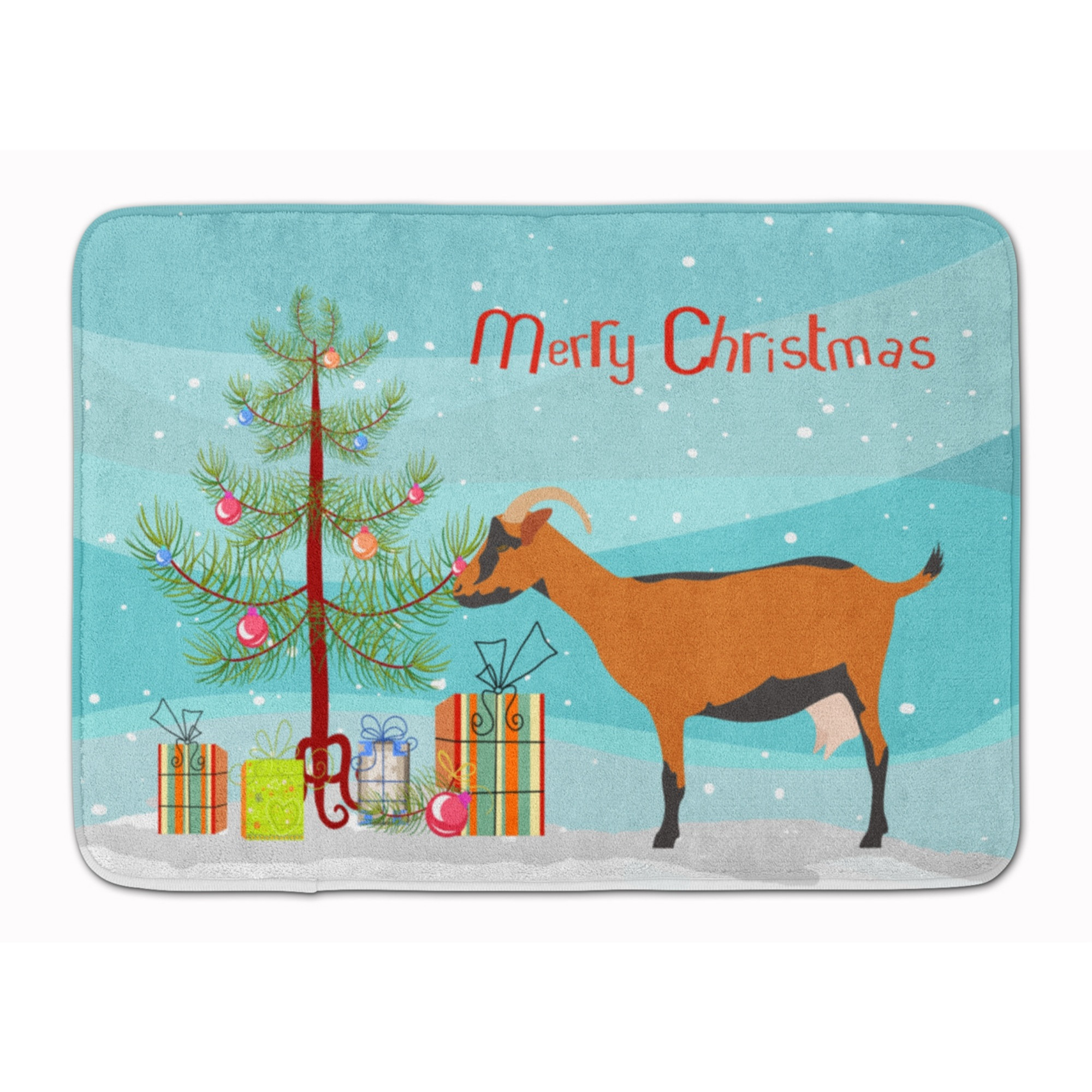 &quotCaroline's Treasures Oberhasli Goat Christmas Floor Mat, 19"" x 27"", Multicolor"