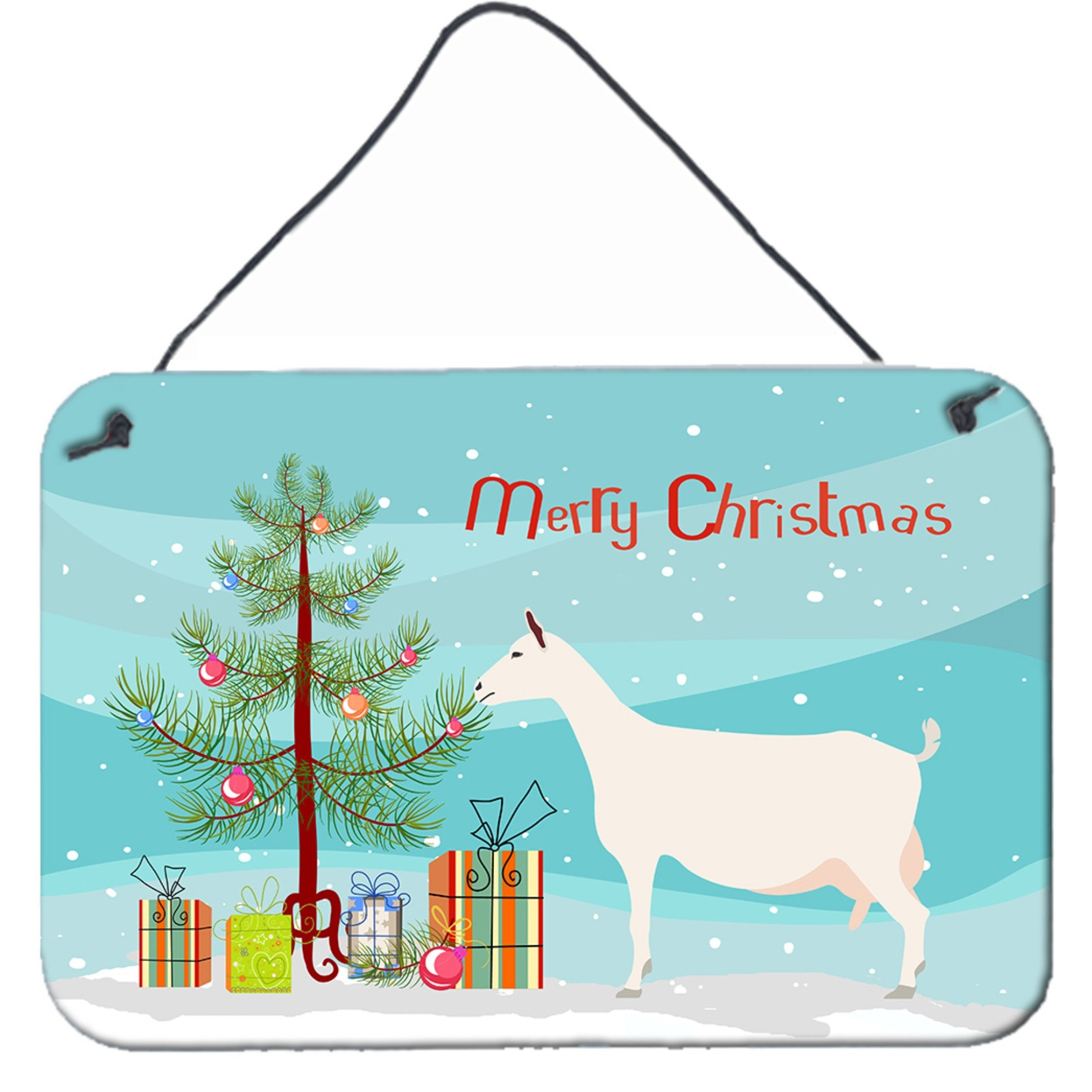 &quotCaroline's Treasures Saanen Goat Christmas Metal Print, 8"" x 12"""