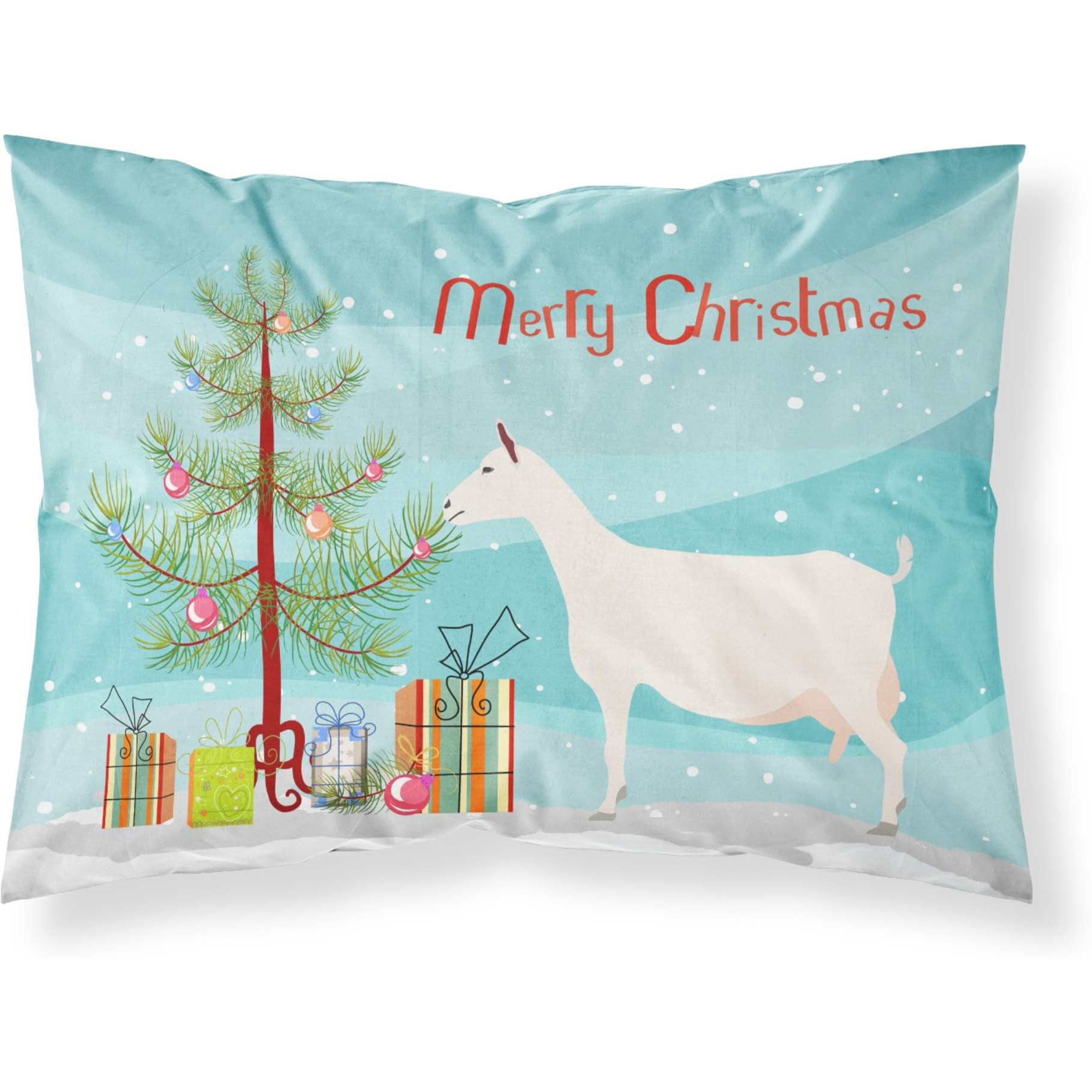 &quotCaroline's Treasures Saanen Goat Christmas Pillowcase, Standard, Multicolor"