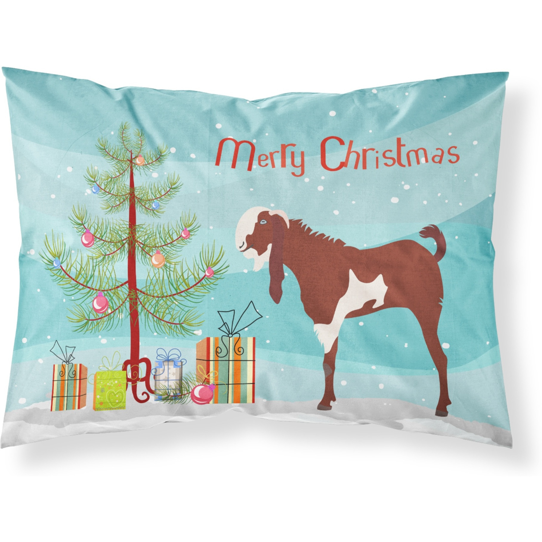 &quotCaroline's Treasures "&quotJamnapari Goat Christmas"" Pillowcase, Standard, Multicolor"