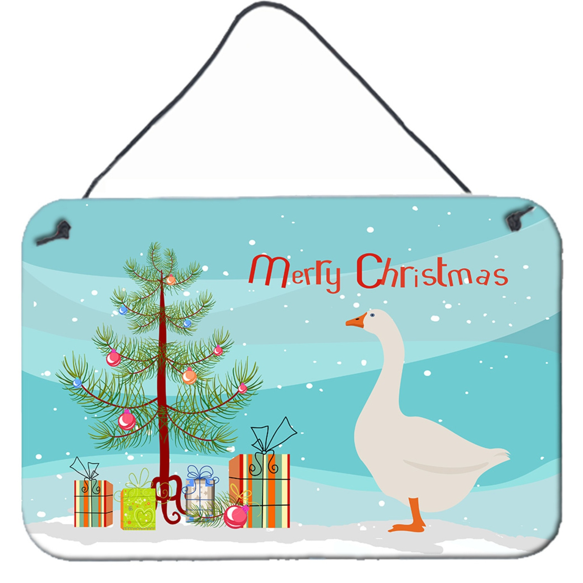 &quotCaroline's Treasures Embden Goose Christmas Metal Print, 8"" x 12"""