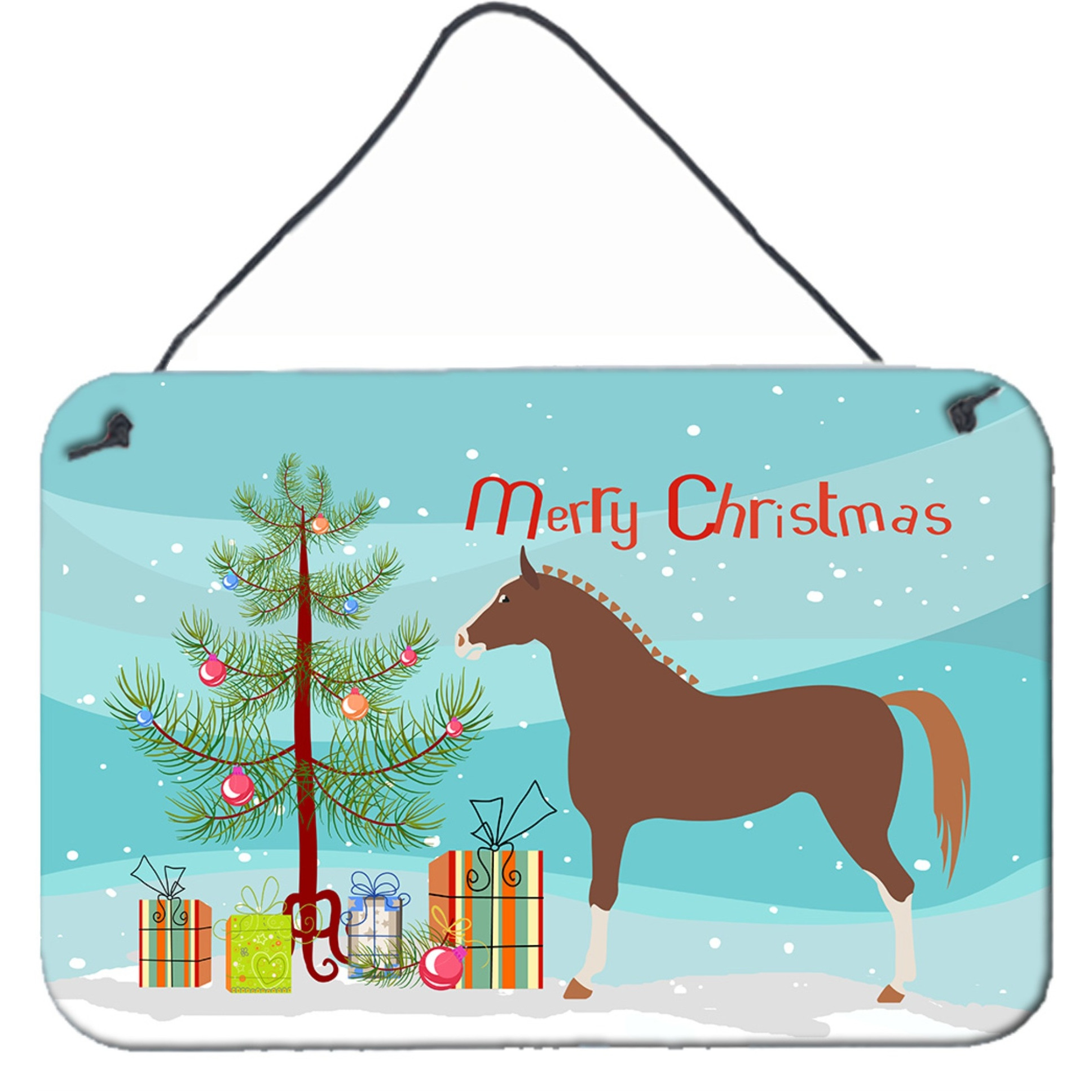 &quotCaroline's Treasures Hannoverian Horse Christmas Metal Print, 8"" x 12"", Multicolor"