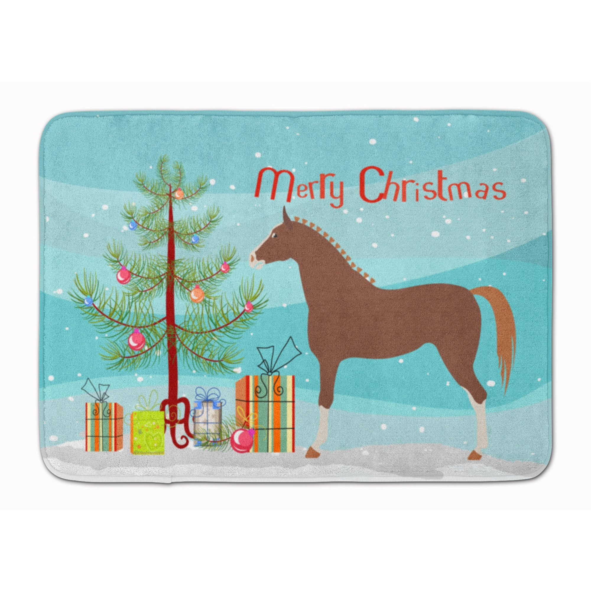 &quotCaroline's Treasures Hannoverian Horse Christmas Floor Mat, 19"" x 27"", Multicolor"