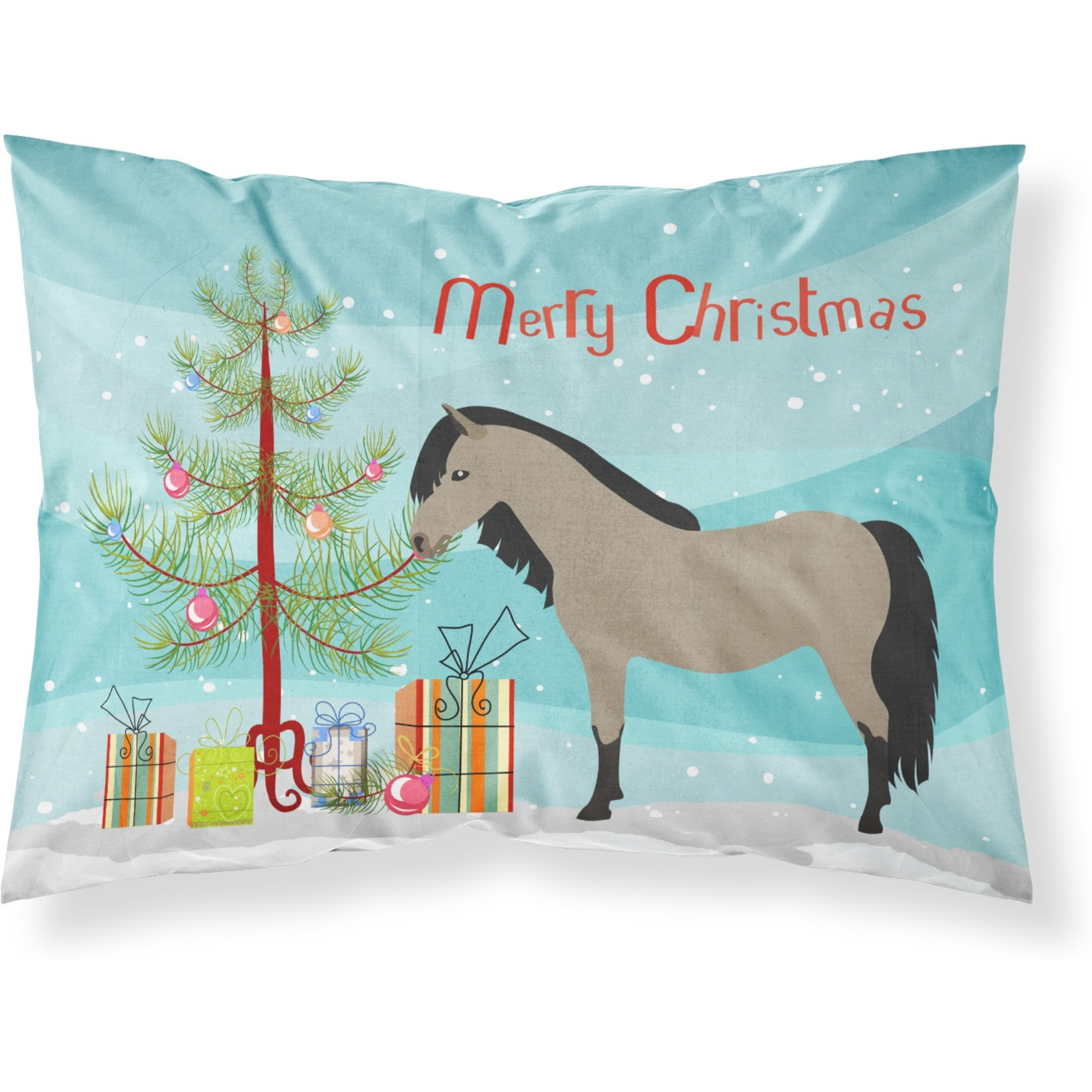 &quotCaroline's Treasures Welsh Pony Horse Christmas Pillowcase, Standard, Multicolor"