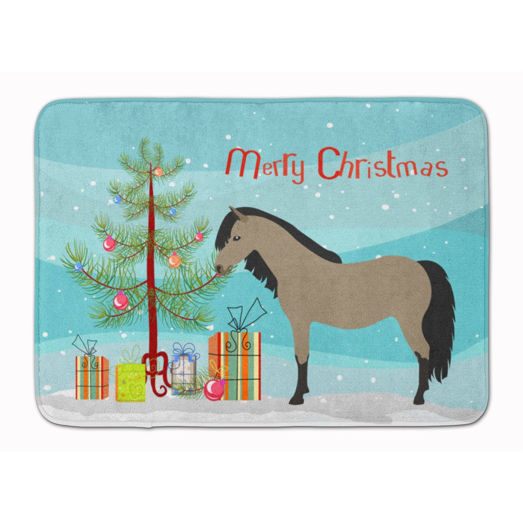 &quotCaroline's Treasures Welsh Pony Horse Christmas Floor Mat, 19"" x 27"", Multicolor"