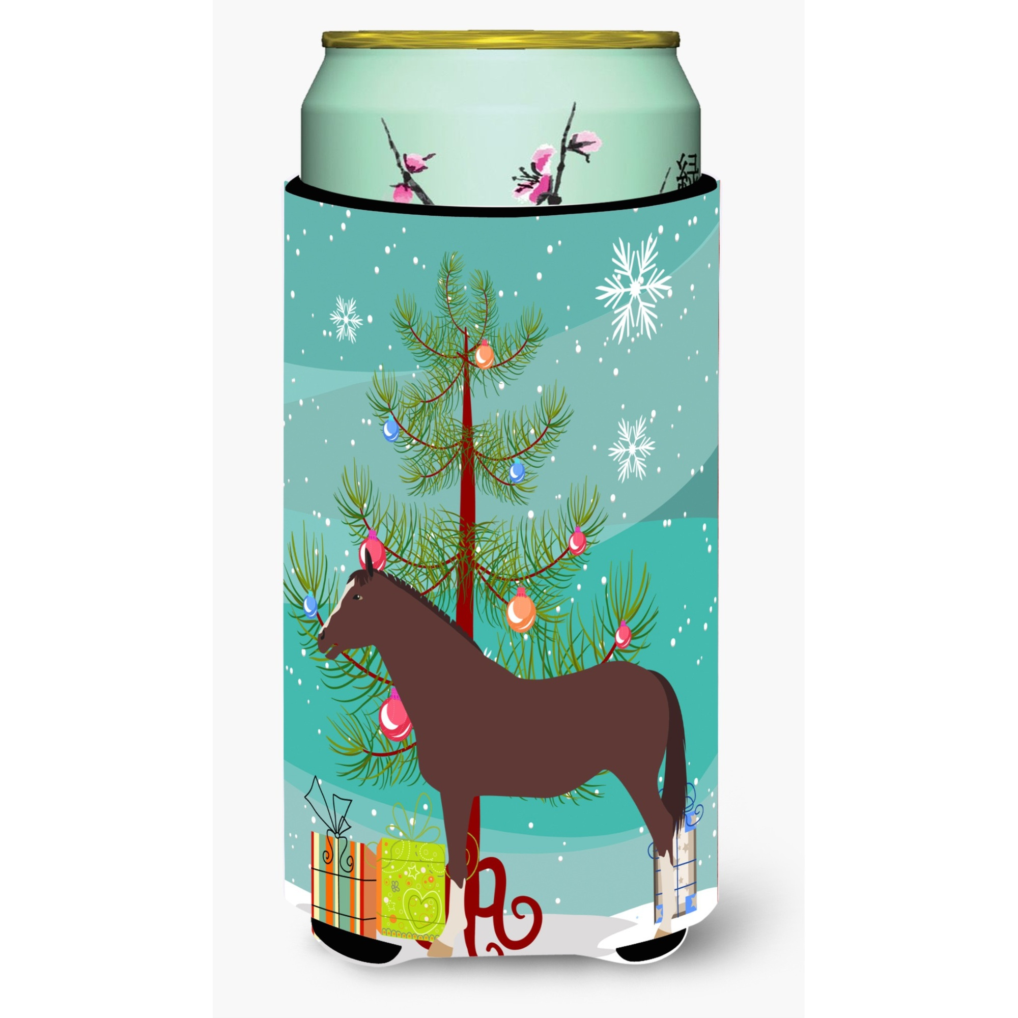 &quotCaroline's Treasures English Thoroughbred Horse Christmas Decorative Can Hugger, Tall, Multicolor"