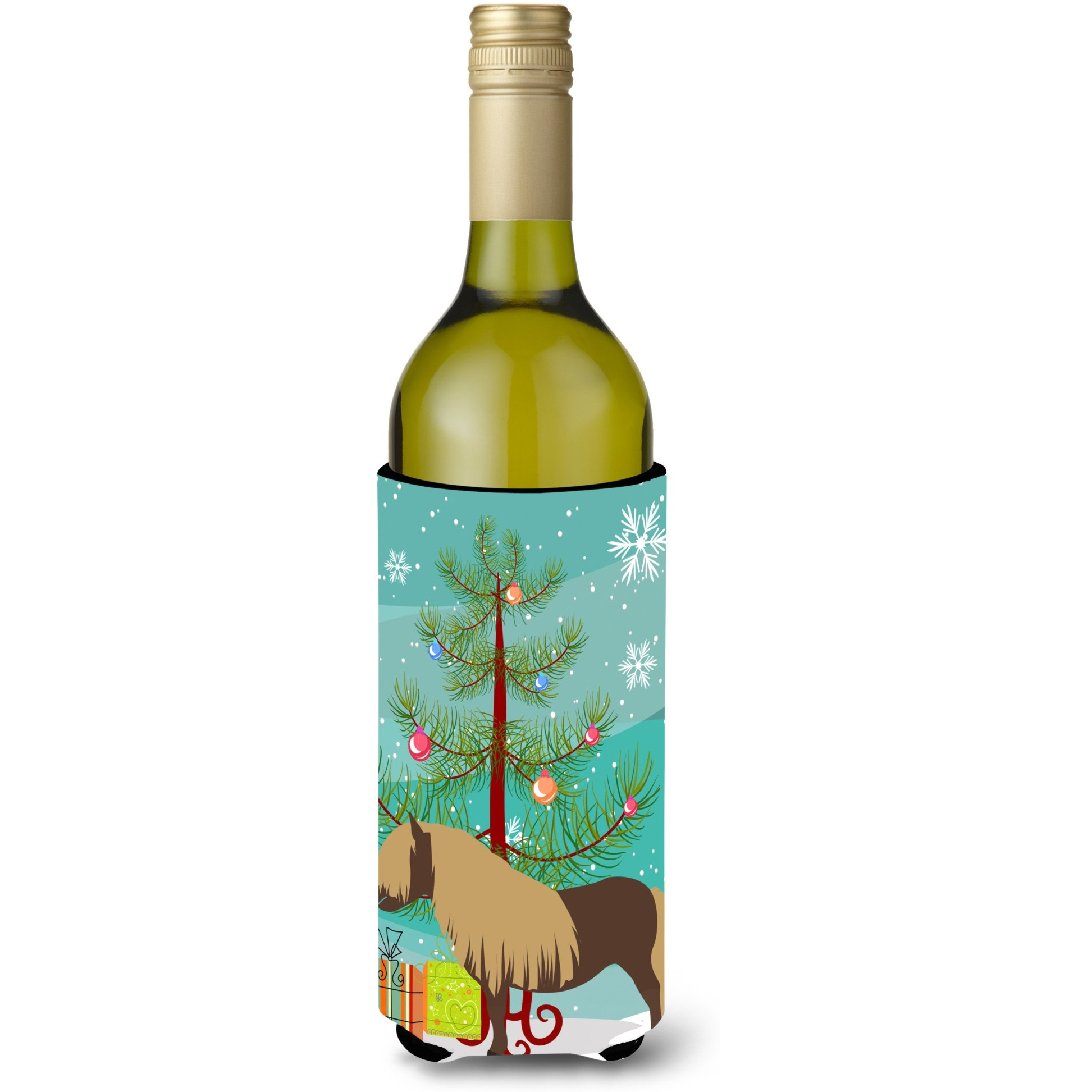 &quotCaroline's Treasures Shetland Pony Horse Christmas Decorative Bottle Hugger, 750ml, Multicolor"