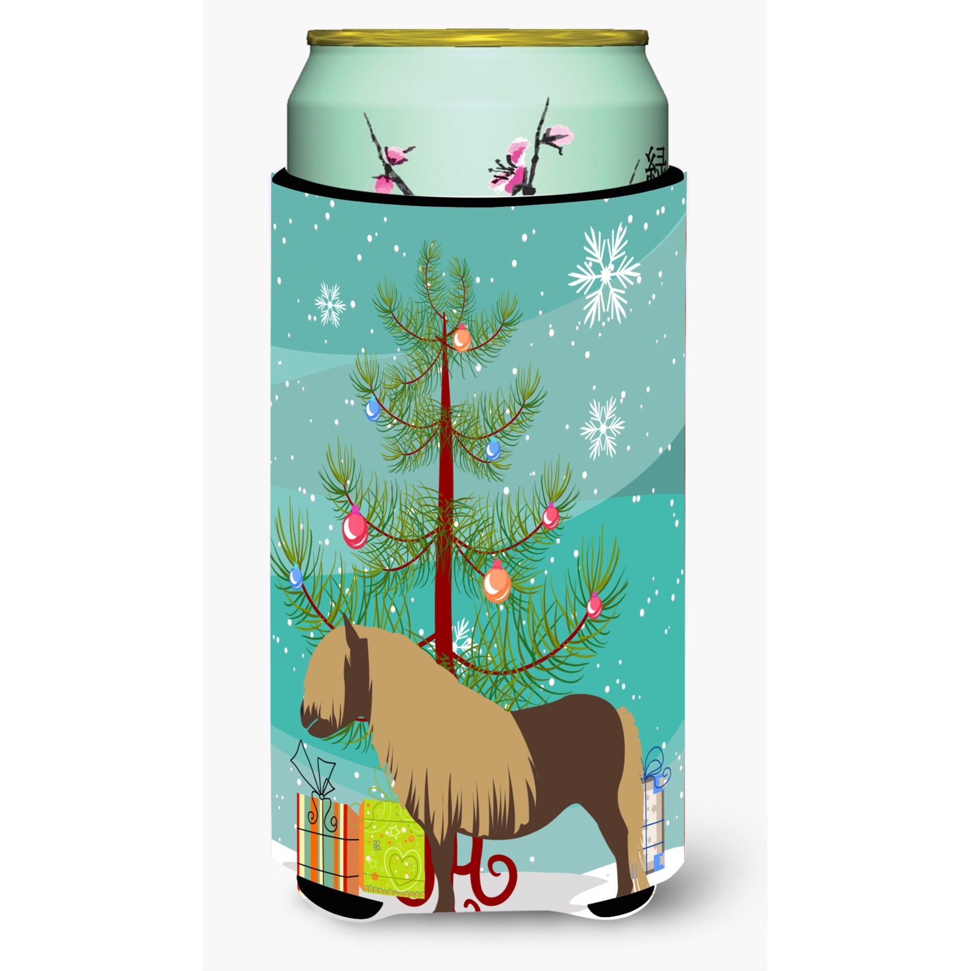 &quotCaroline's Treasures Shetland Pony Horse Christmas Decorative Can Hugger, Tall, Multicolor"