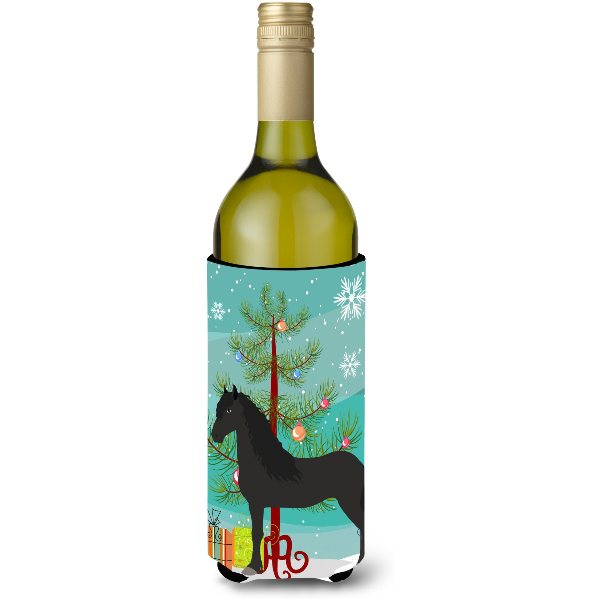 &quotCaroline's Treasures Friesian Horse Christmas Decorative Bottle Hugger, 750ml, Multicolor"