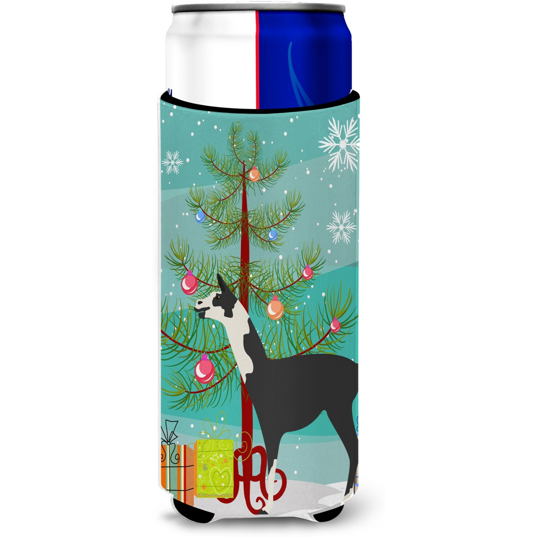&quotCaroline's Treasures Llama Q' Ara Christmas Decorative Can Hugger, Slim, Multicolor"
