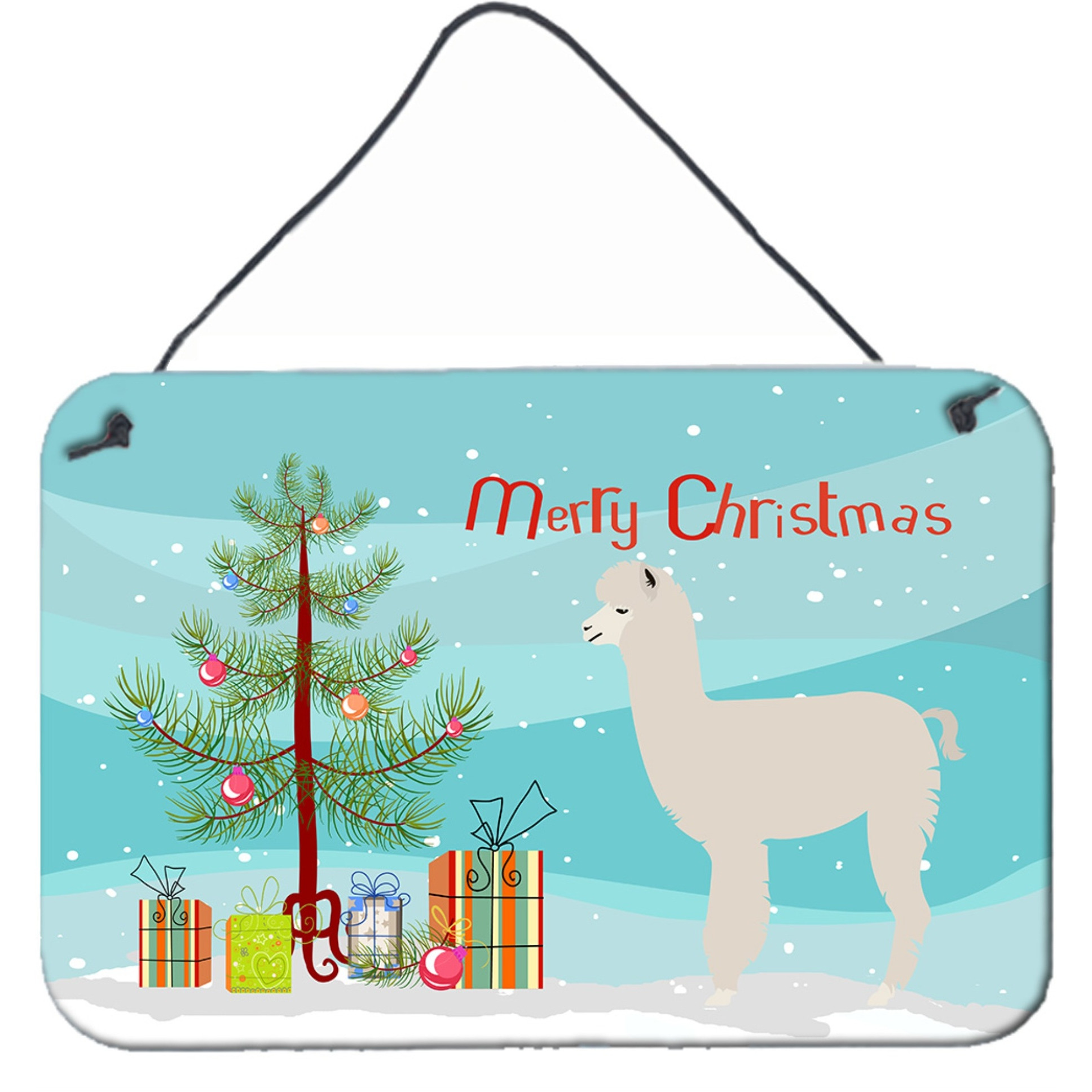 &quotCaroline's Treasures Alpaca Christmas Metal Print, 8"" x 12"", Multicolor"