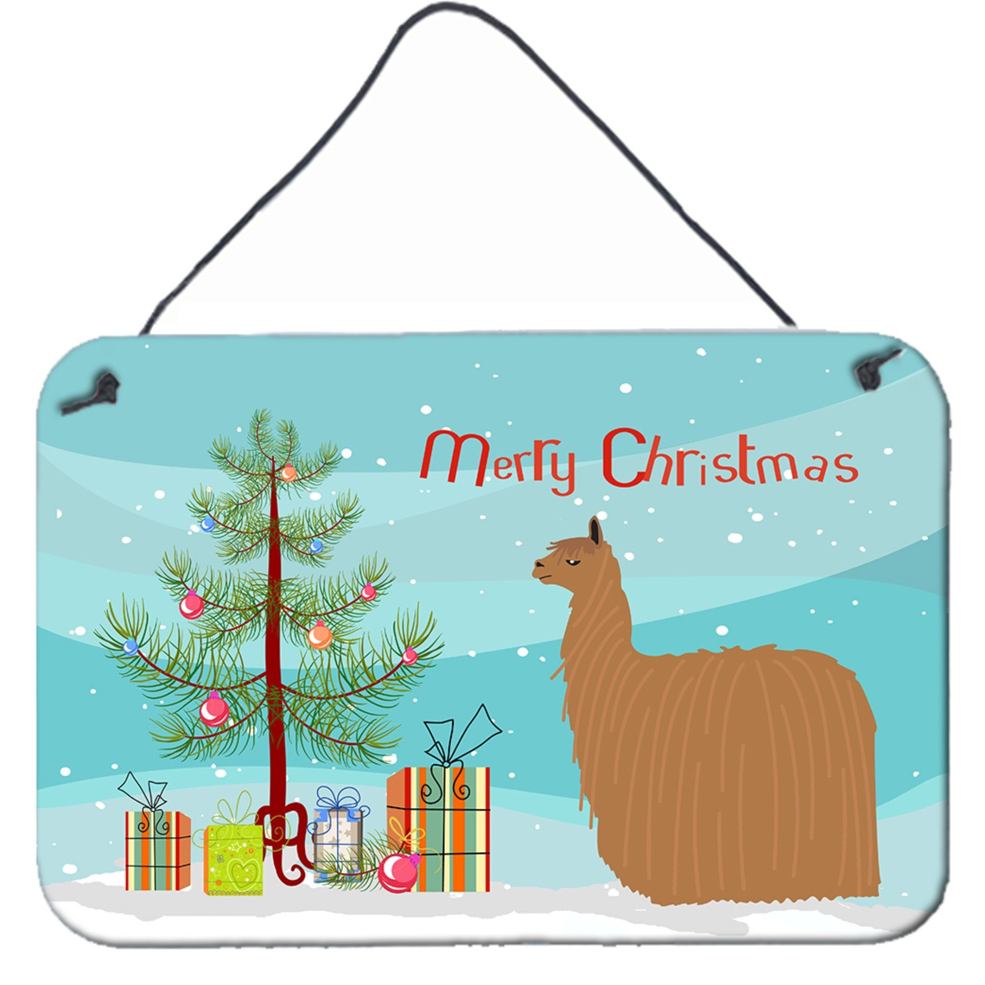 &quotCaroline's Treasures Alpaca Suri Christmas Metal Print, 8"" x 12"", Multicolor"