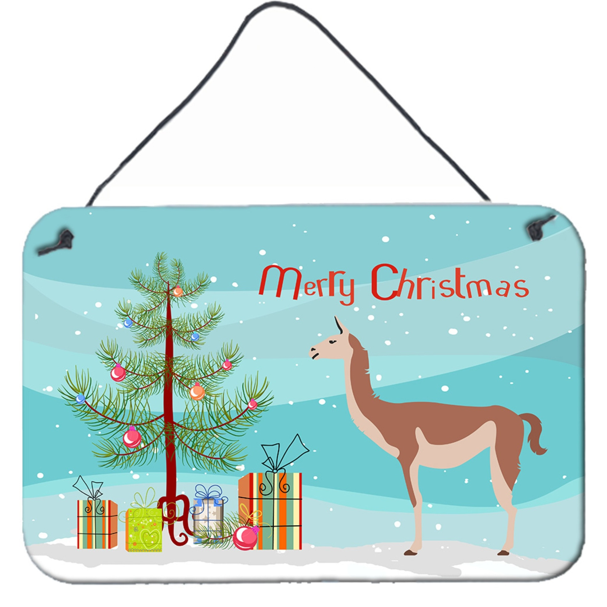 &quotCaroline's Treasures Guanaco Christmas Metal Print, 8"" x 12"""