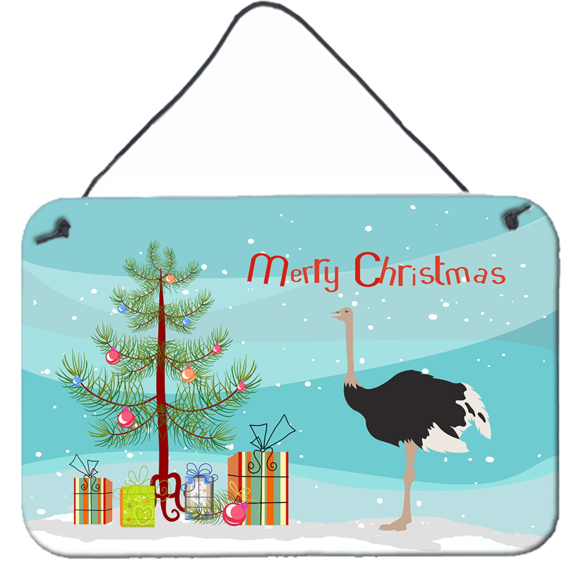 &quotCaroline's Treasures Common Ostrich Christmas Metal Print, 8"" x 12"""