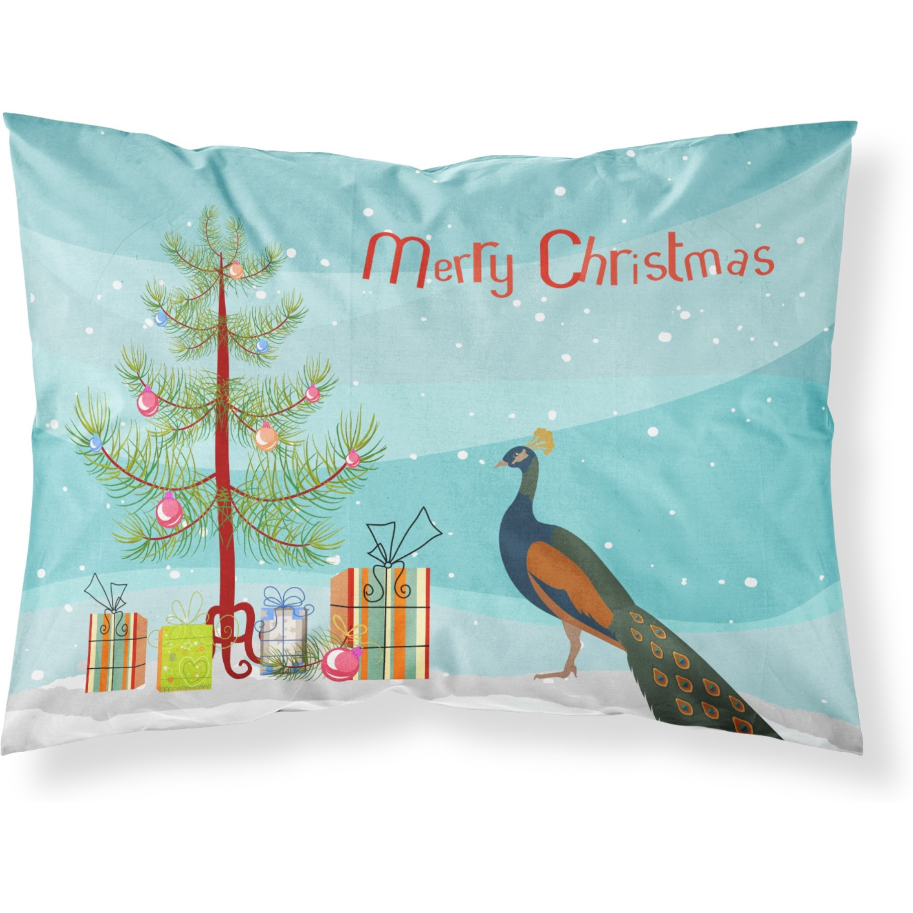&quotCaroline's Treasures Indian Peacock Peafowl Christmas Pillowcase, Standard, Multicolor"