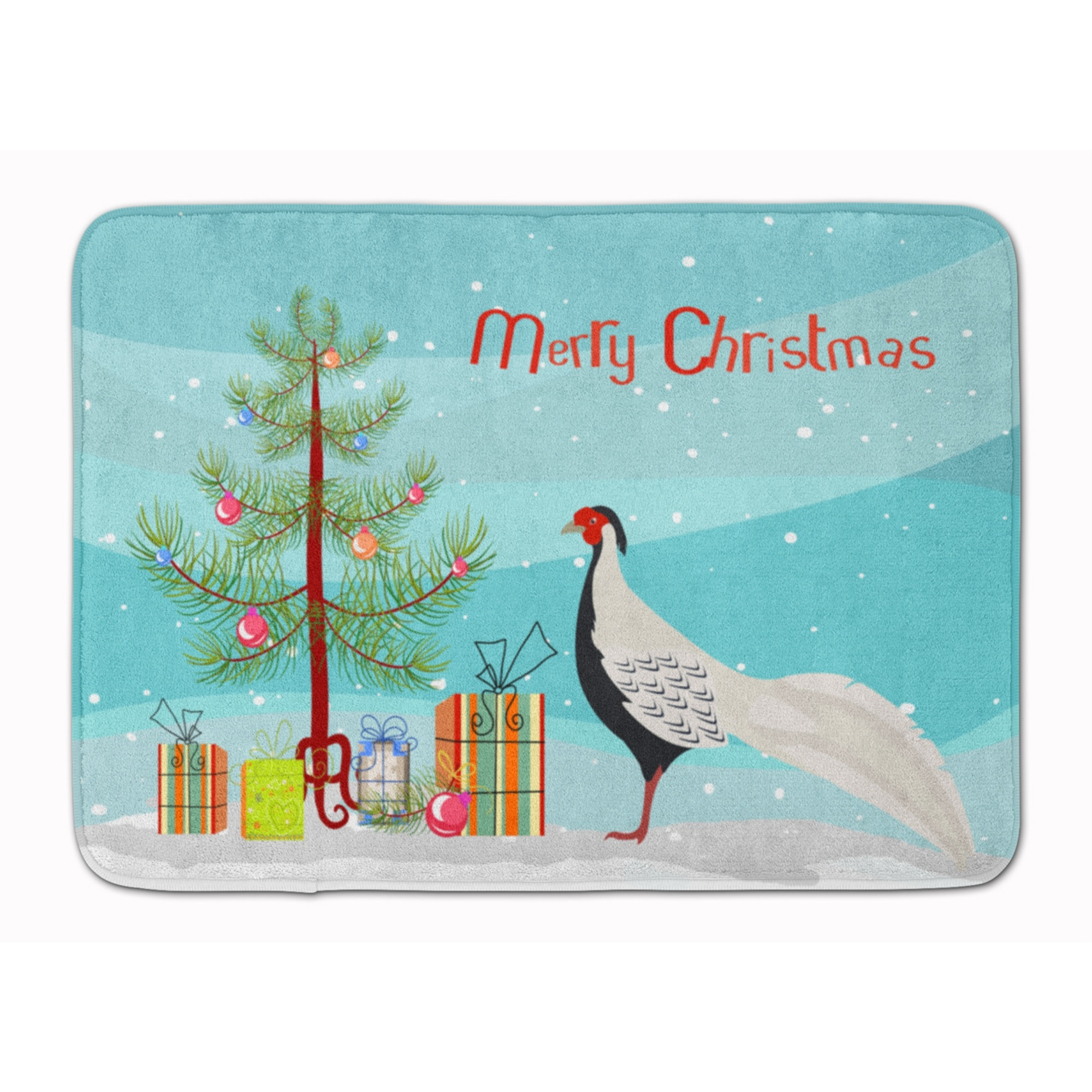 &quotCaroline's Treasures Silver Pheasant Christmas Floor Mat, 19"" x 27"", Multicolor"
