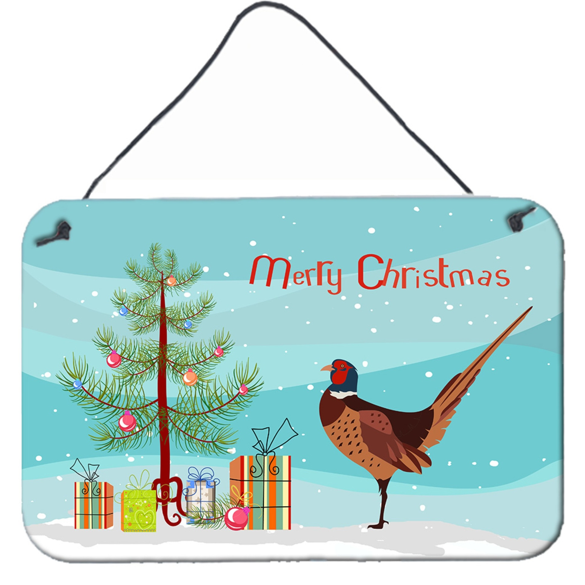 &quotCaroline's Treasures Ring-necked Common Pheasant Christmas Metal Print, 8"" x 12"", Multicolor"