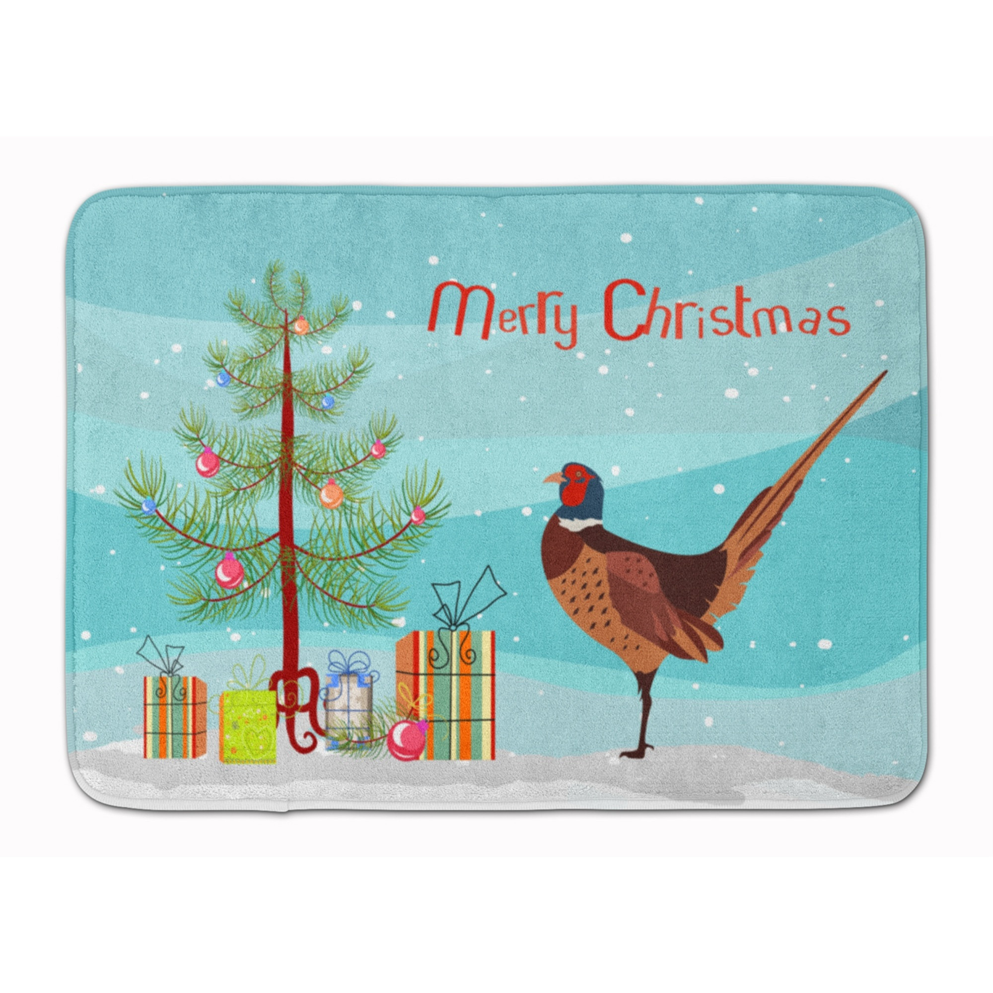 &quotCaroline's Treasures Ring-necked Common Pheasant Christmas Floor Mat, 19"" x 27"", Multicolor"