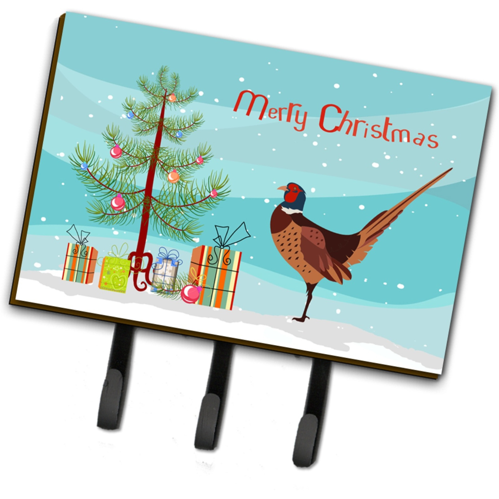 &quotCaroline's Treasures Ring-necked Common Pheasant Christmas Wall Hook, Triple"