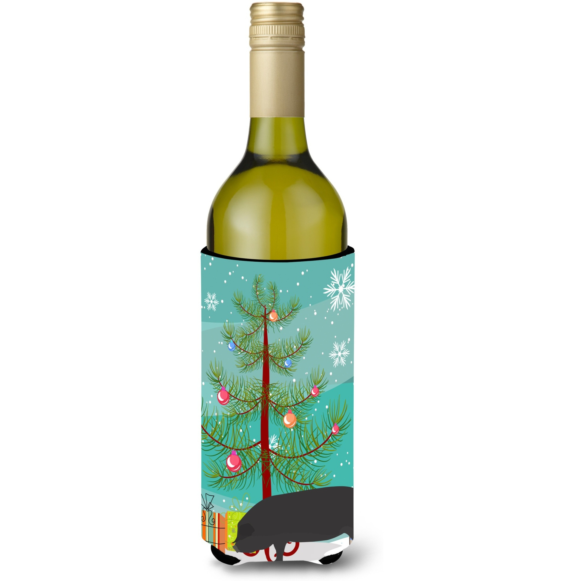 &quotCaroline's Treasures Devon Large Black Pig Christmas Decorative Bottle Hugger, 750ml, Multicolor"