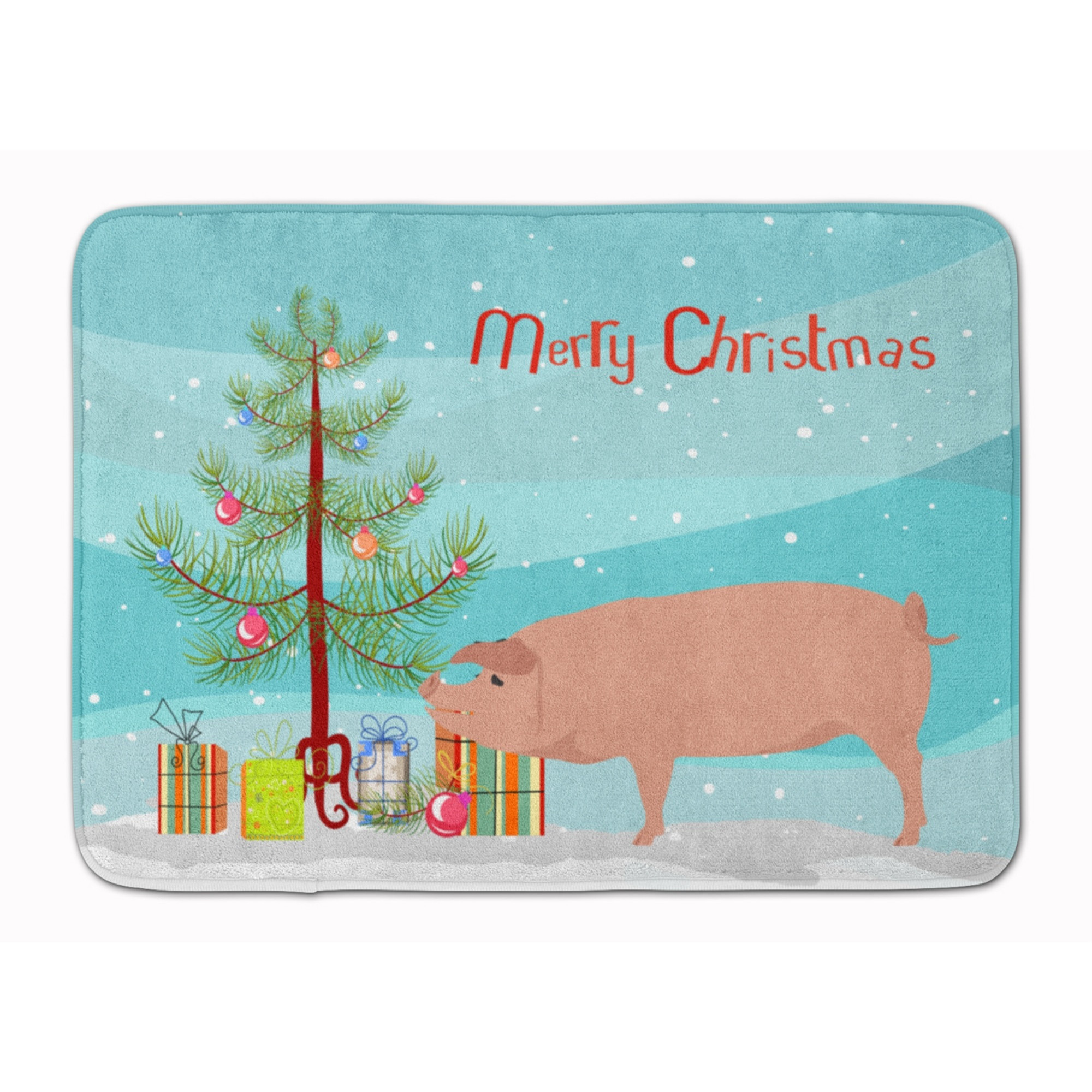&quotCaroline's Treasures American Landrace Pig Christmas Floor Mat, 19"" x 27"", Multicolor"