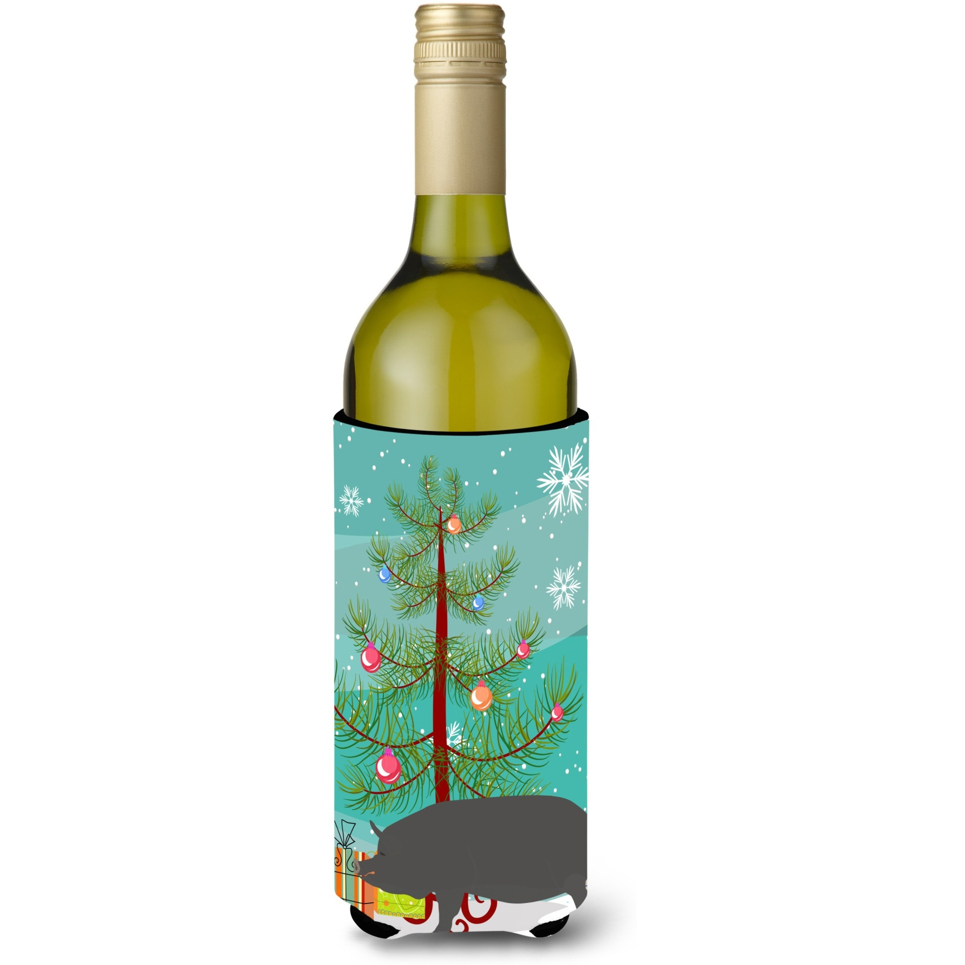 &quotCaroline's Treasures Berkshire Pig Christmas Decorative Bottle Hugger, 750ml, Multicolor"