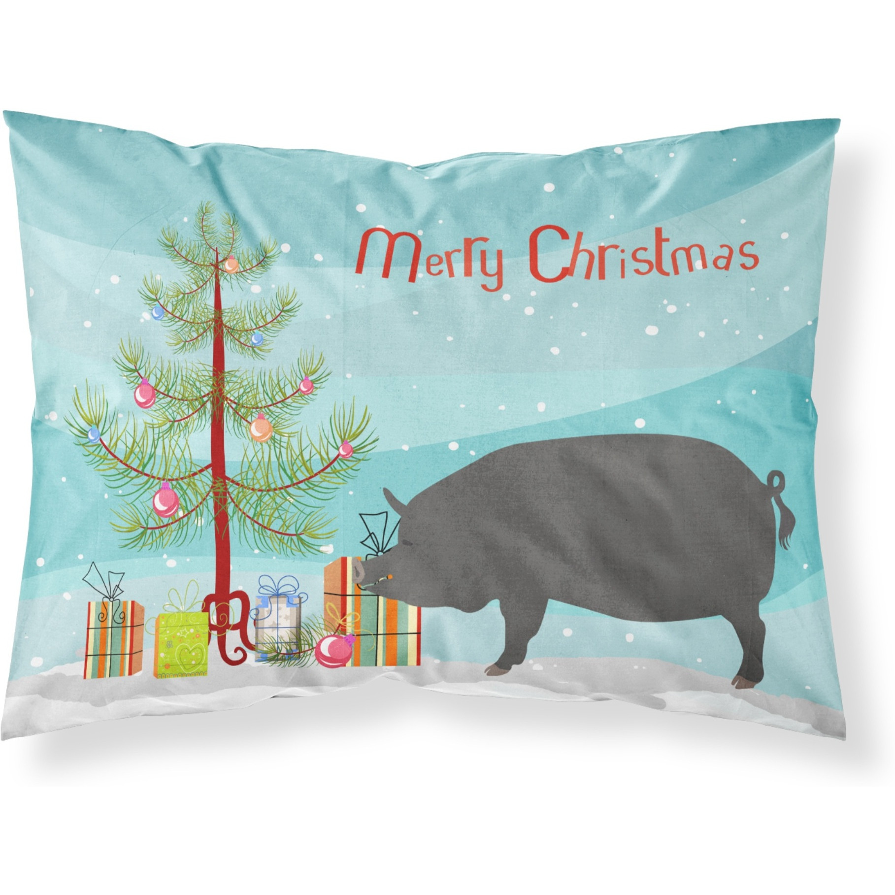 &quotCaroline's Treasures Berkshire Pig Christmas Pillowcase, Standard, Multicolor"