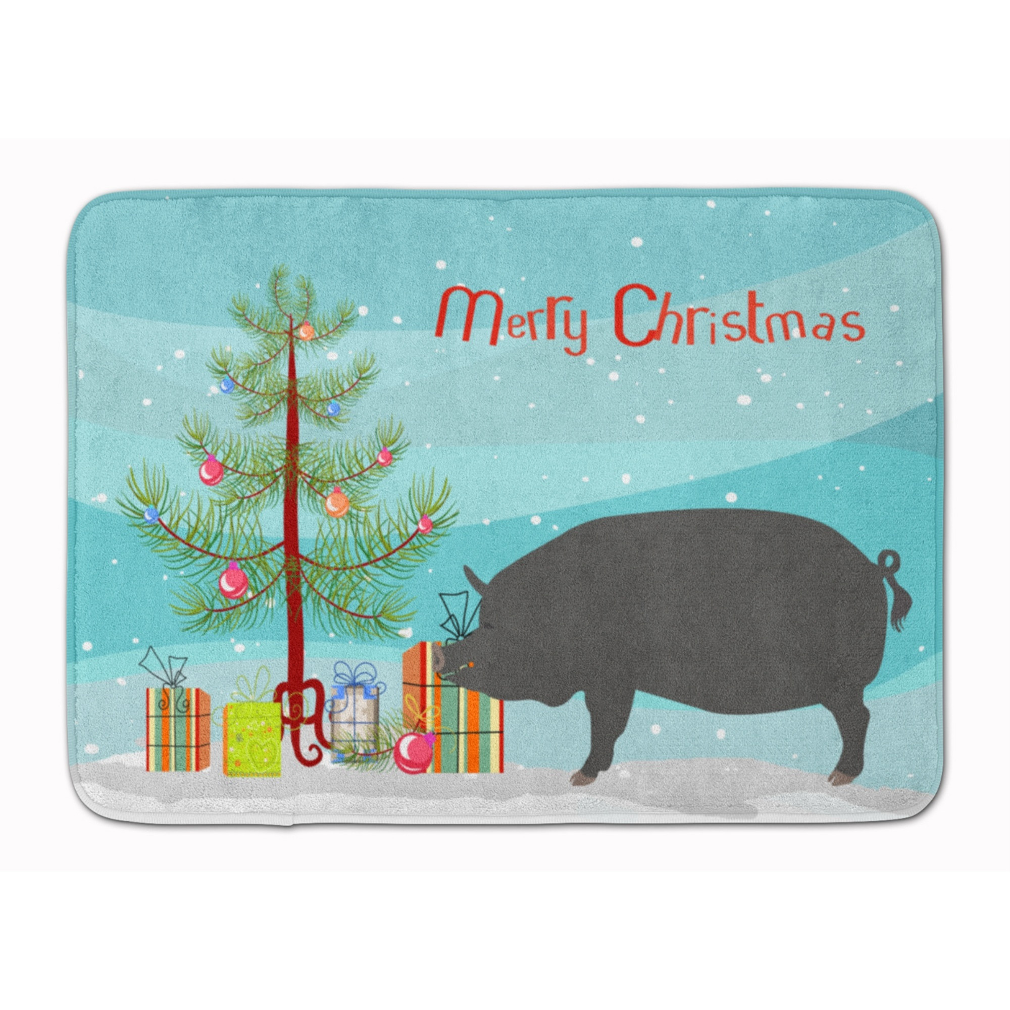 &quotCaroline's Treasures Berkshire Pig Christmas Floor Mat, 19"" x 27"", Multicolor"