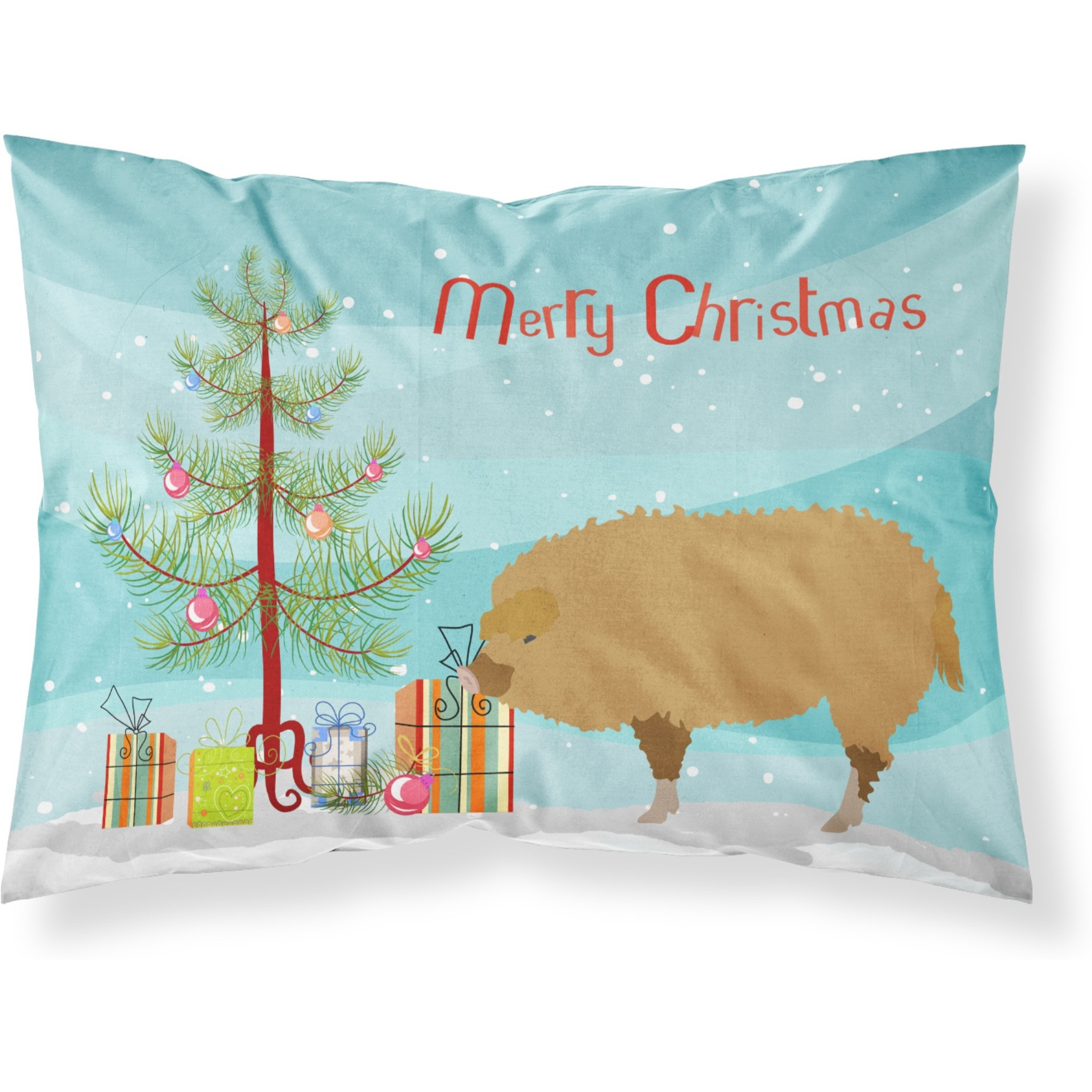 &quotCaroline's Treasures Hungarian Mangalica Pig Christmas Pillowcase, Standard, Multicolor"