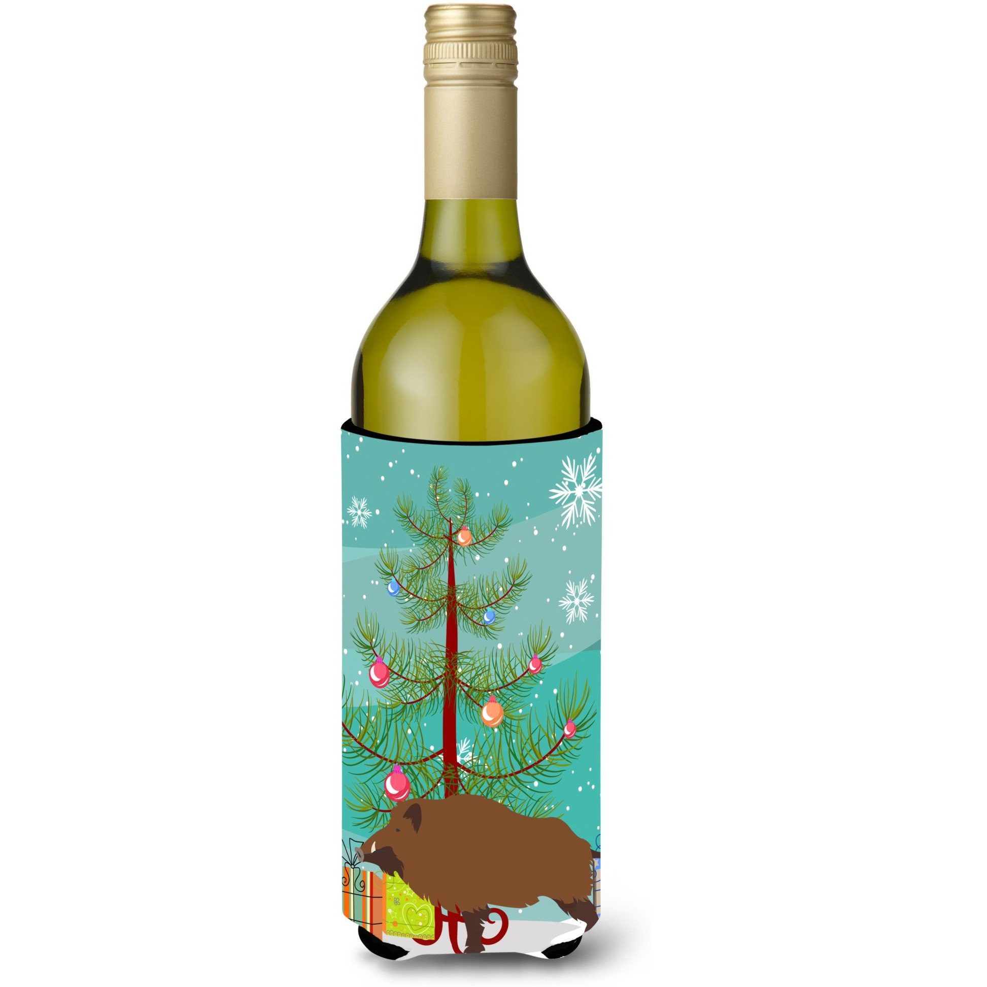 &quotCaroline's Treasures Wild Boar Pig Christmas Decorative Bottle Hugger, 750ml, Multicolor"