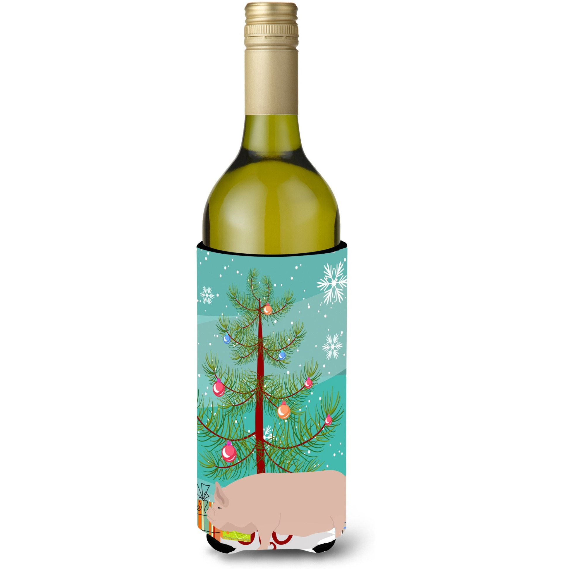 &quotCaroline's Treasures Welsh Pig Christmas Decorative Bottle Hugger, 750ml, Multicolor"