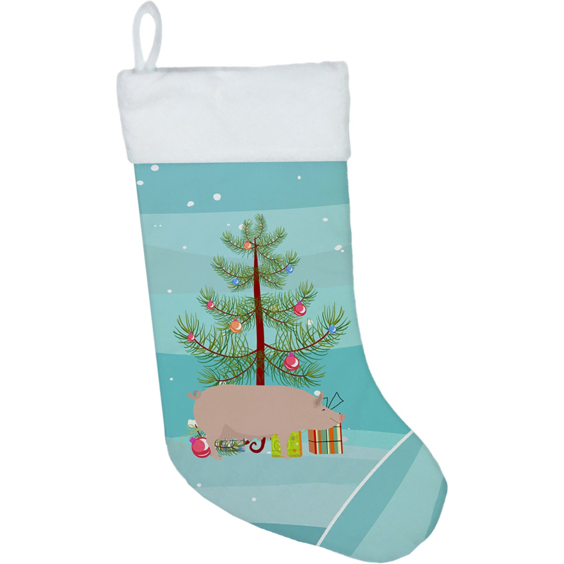 &quotCaroline's Treasures English Large White Pig christmas-stockings, Multicolor"