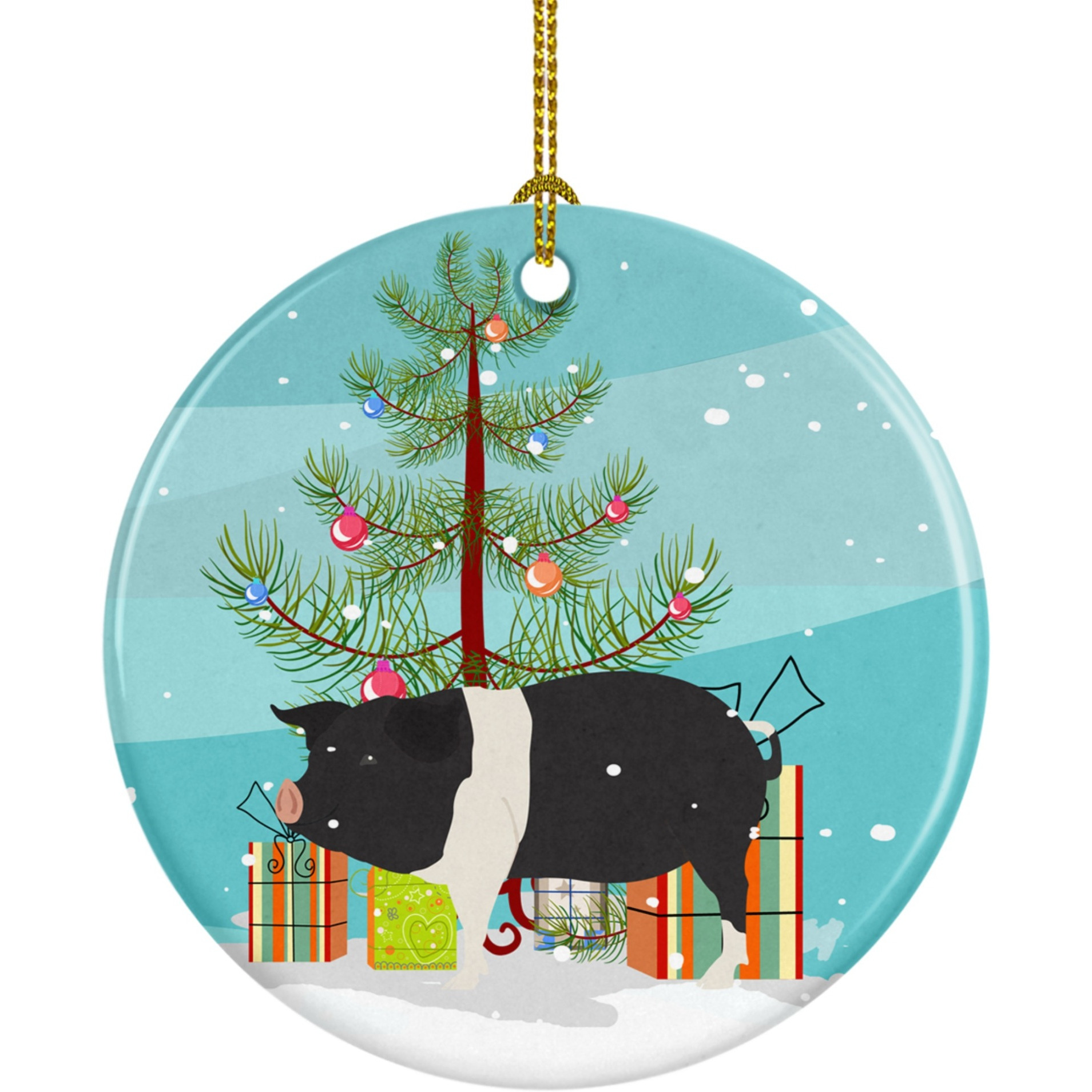 Caroline's Treasures Hampshire Pig Christmas Ceramic Ornament
