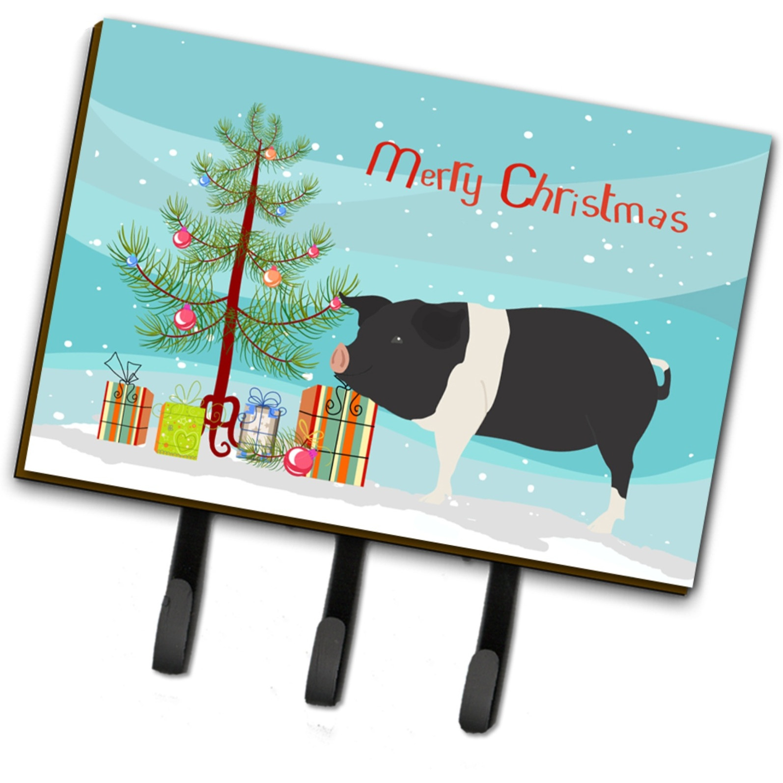 &quotCaroline's Treasures Hampshire Pig Christmas Wall Hook, Triple"