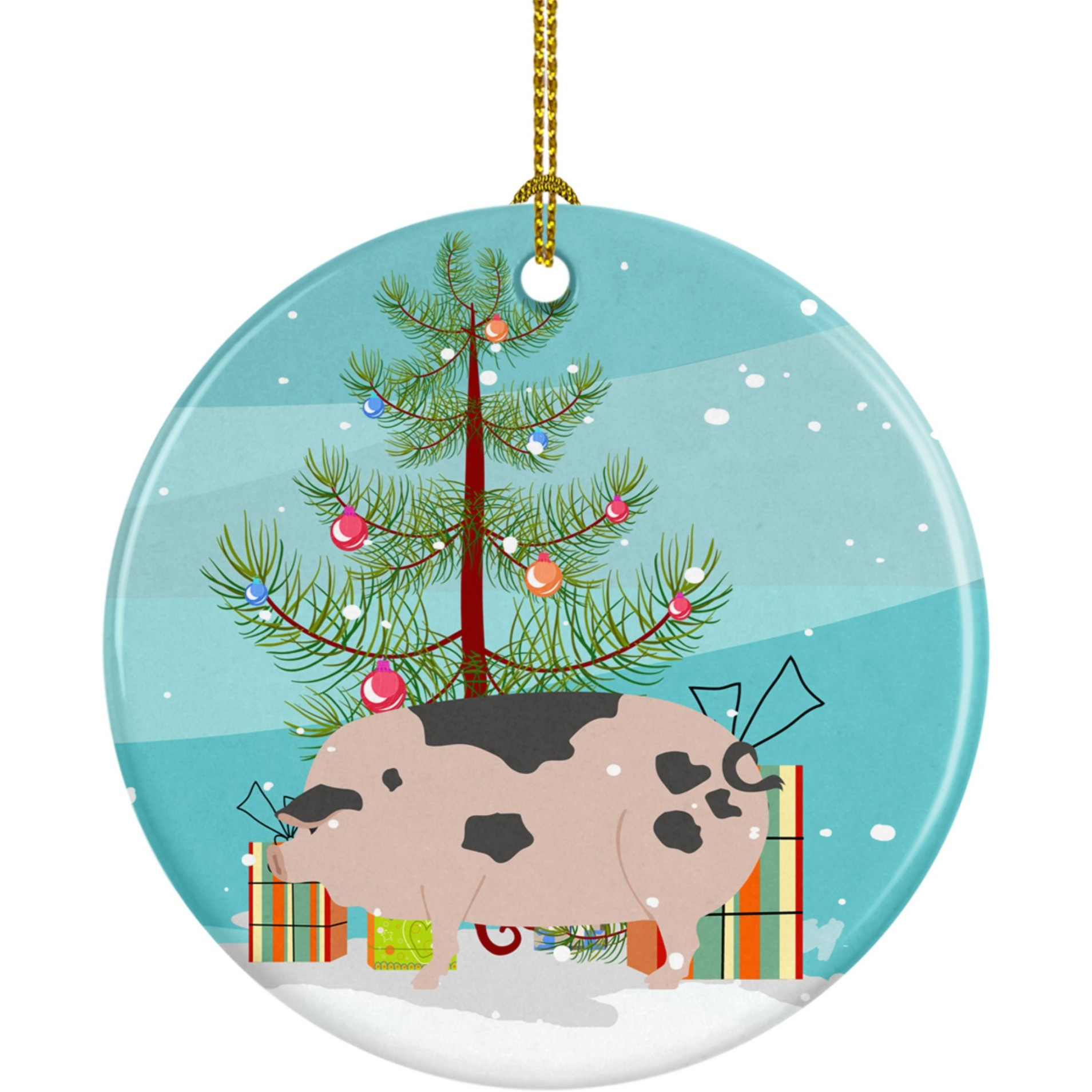 &quotCaroline's Treasures Gloucester Old Spot Pig Christmas Ceramic Ornament, Multicolor"