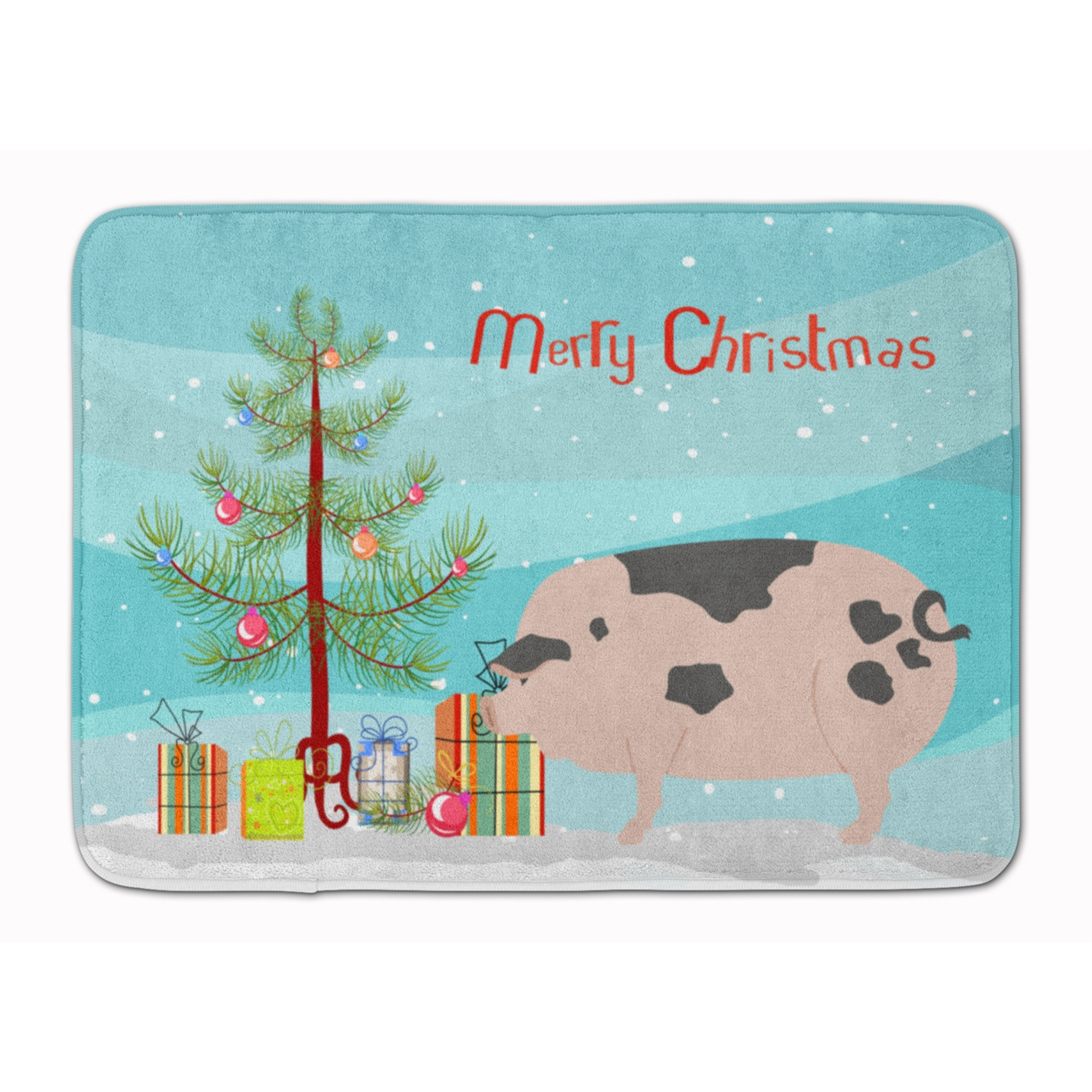 &quotCaroline's Treasures Gloucester Old Spot Pig Christmas Floor Mat, 19"" x 27"", Multicolor"