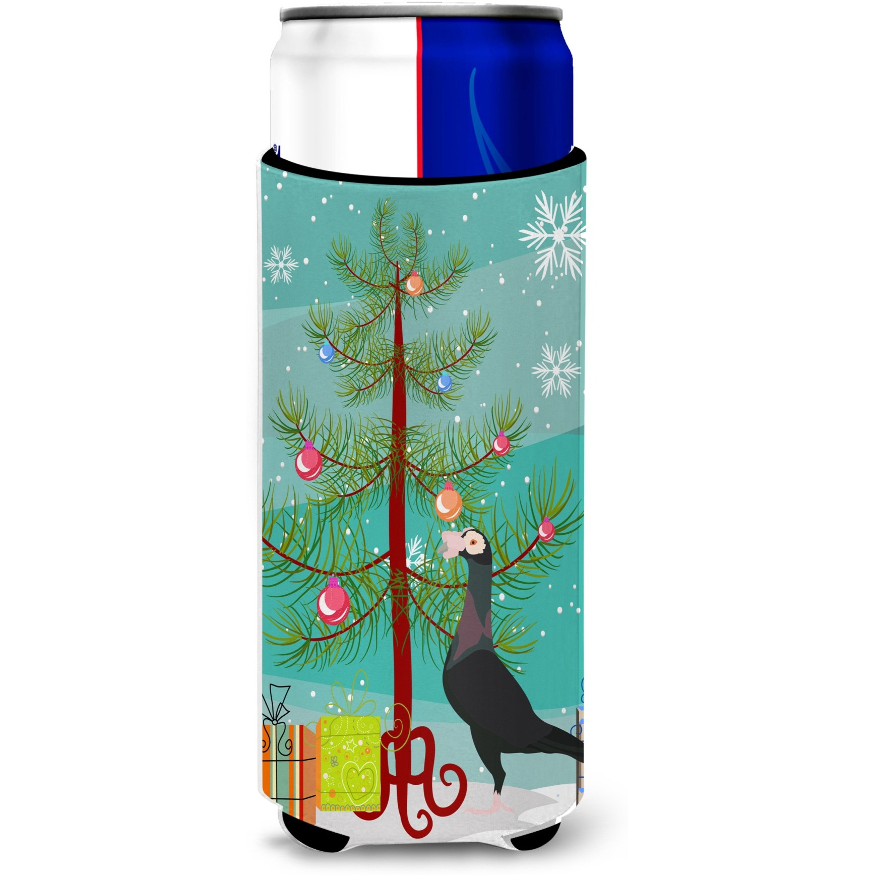 &quotCaroline's Treasures English Carrier Pigeon Christmas Decorative Can Hugger, Slim, Multicolor"