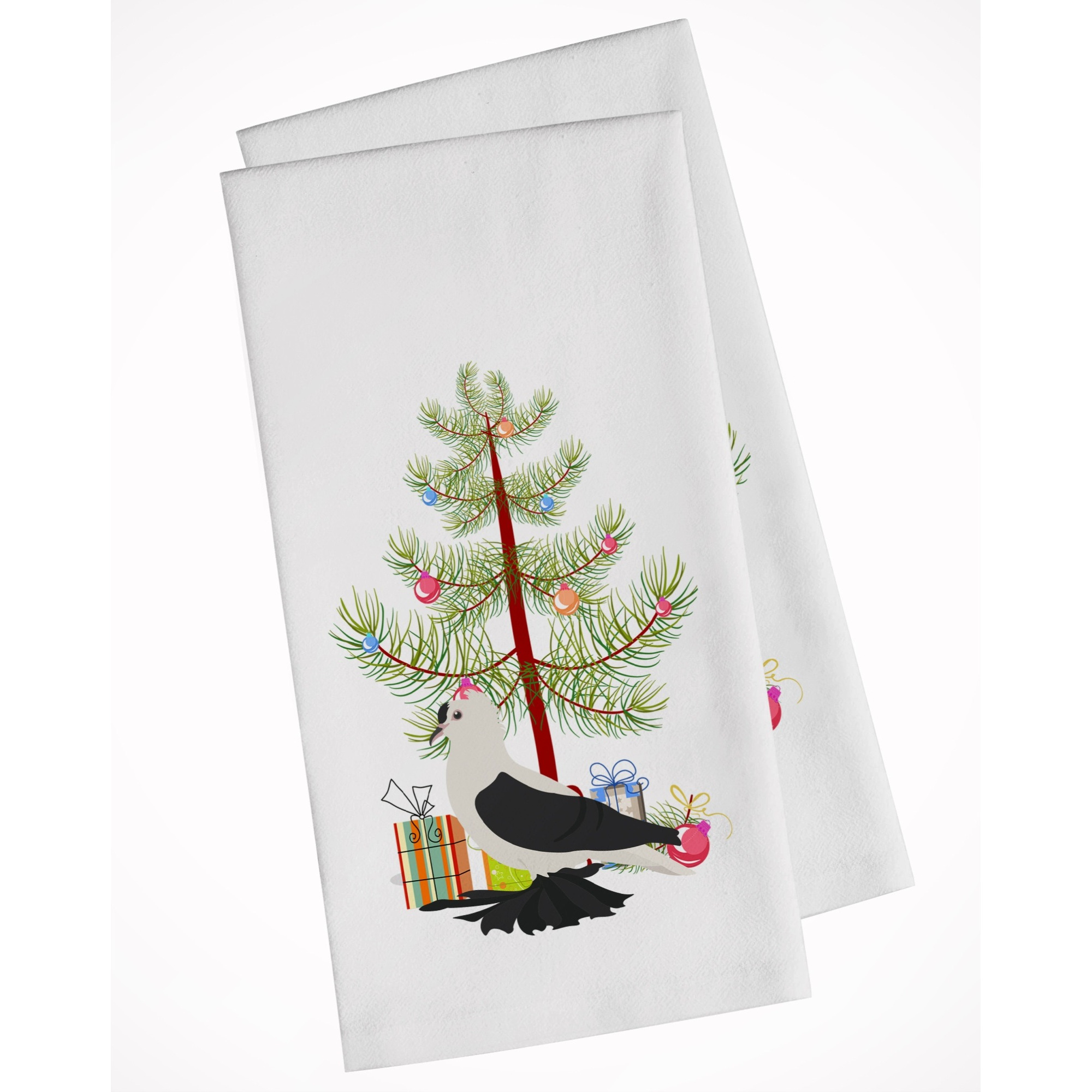 Saxon Fairy Swallow Pigeon Christmas White Kitchen Towel Set of 2