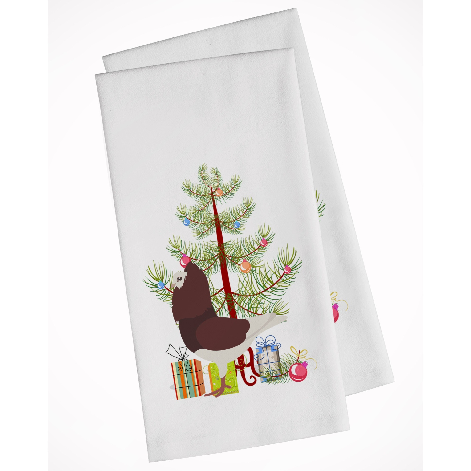 Capuchin Red Pigeon Christmas White Kitchen Towel Set of 2