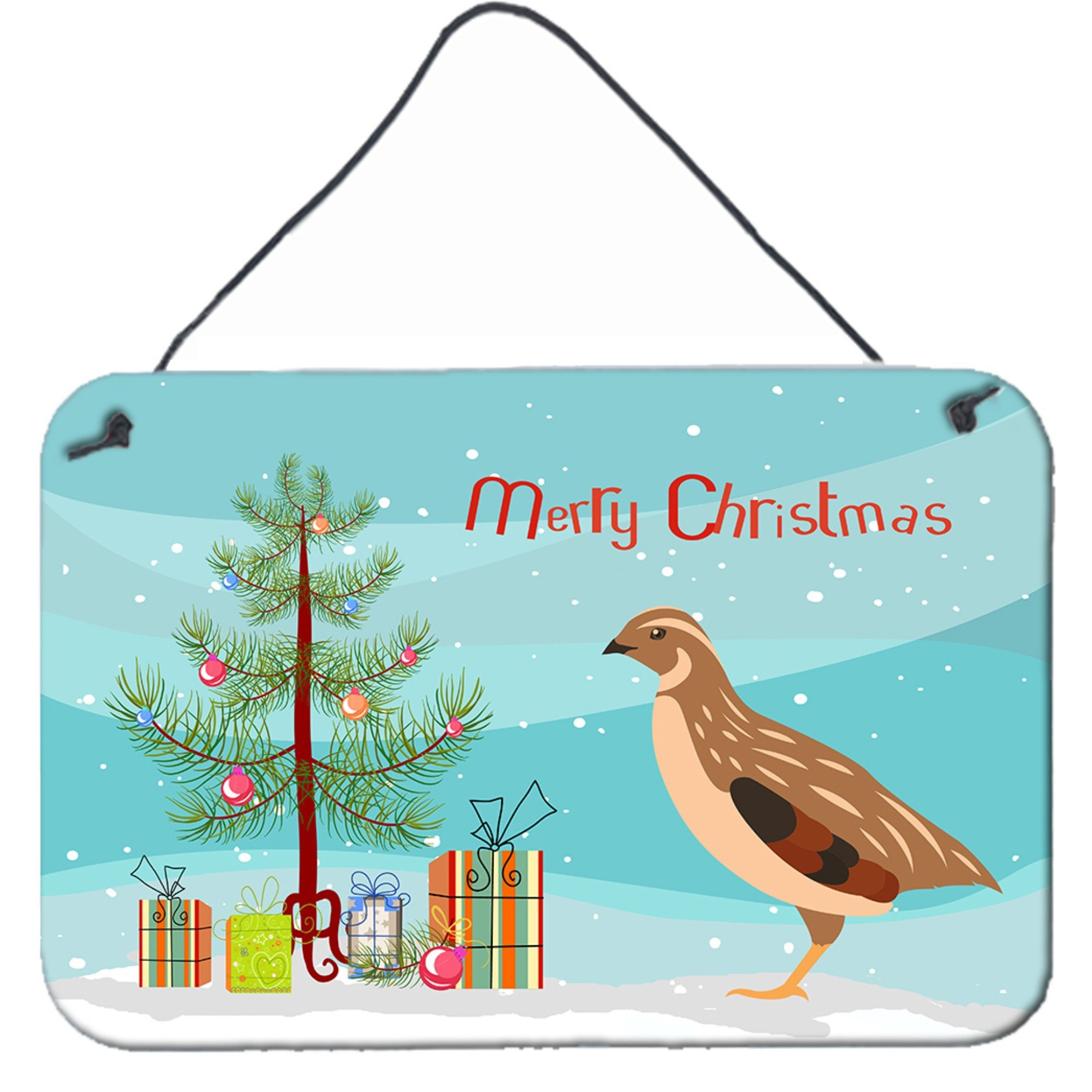 &quotCaroline's Treasures Golden Phoenix Quail Christmas Metal Print, 8"" x 12"", Multicolor"