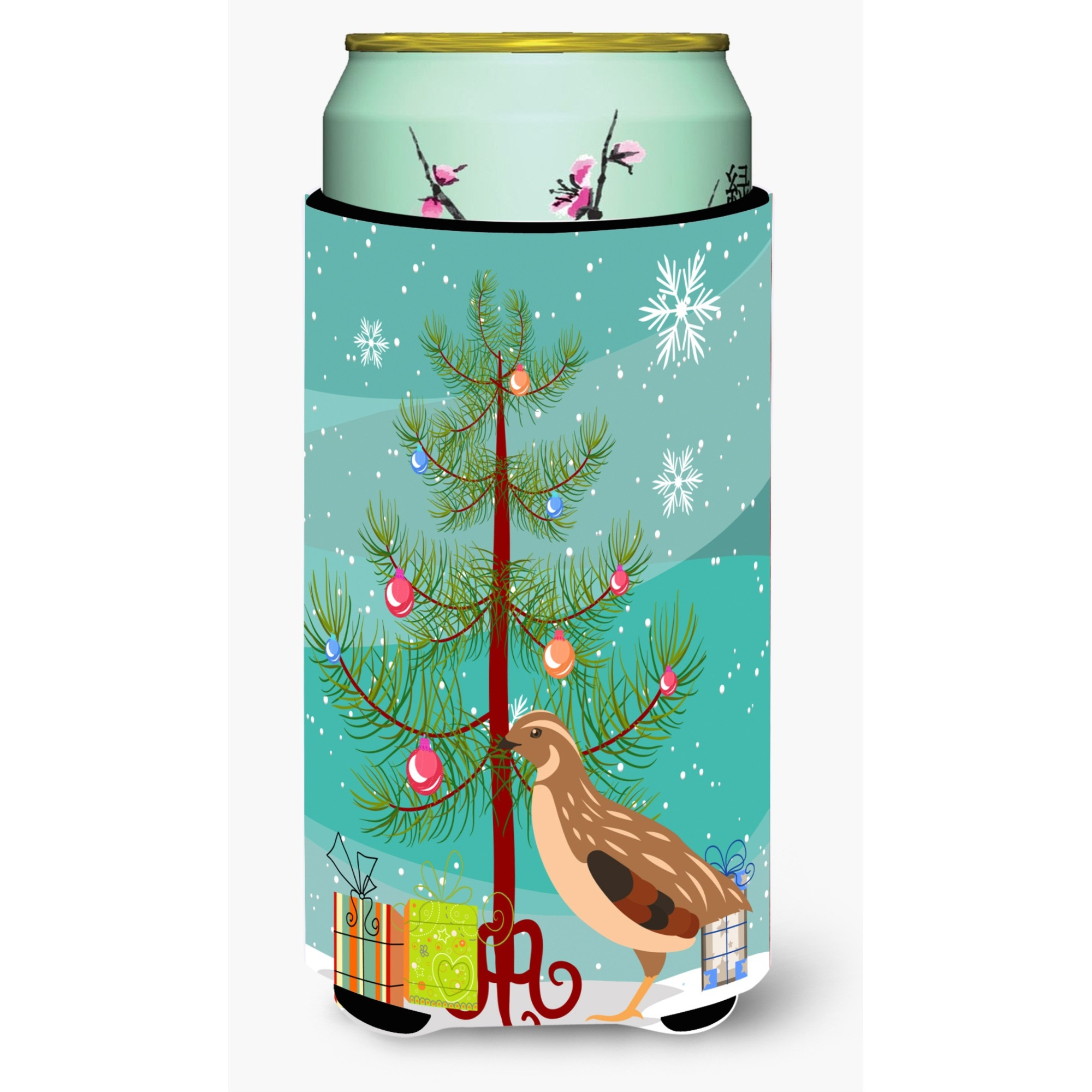 &quotCaroline's Treasures Golden Phoenix Quail Christmas Decorative Can Hugger, Tall, Multicolor"