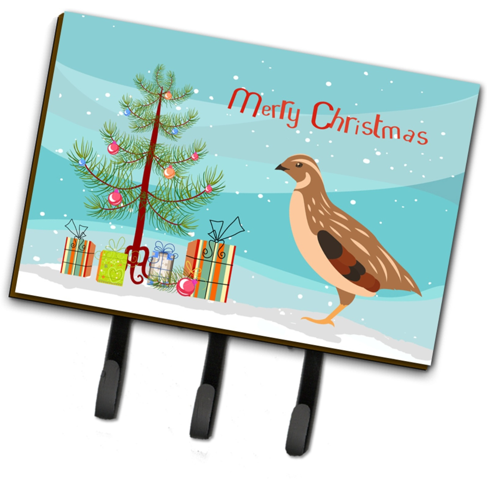 &quotCaroline's Treasures Golden Phoenix Quail Christmas Wall Hook, Triple, Multicolor"