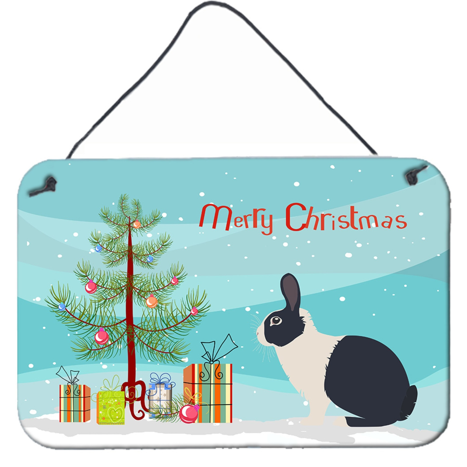 &quotCaroline's Treasures Dutch Rabbit Christmas Metal Print, 8"" x 12"", Multicolor"