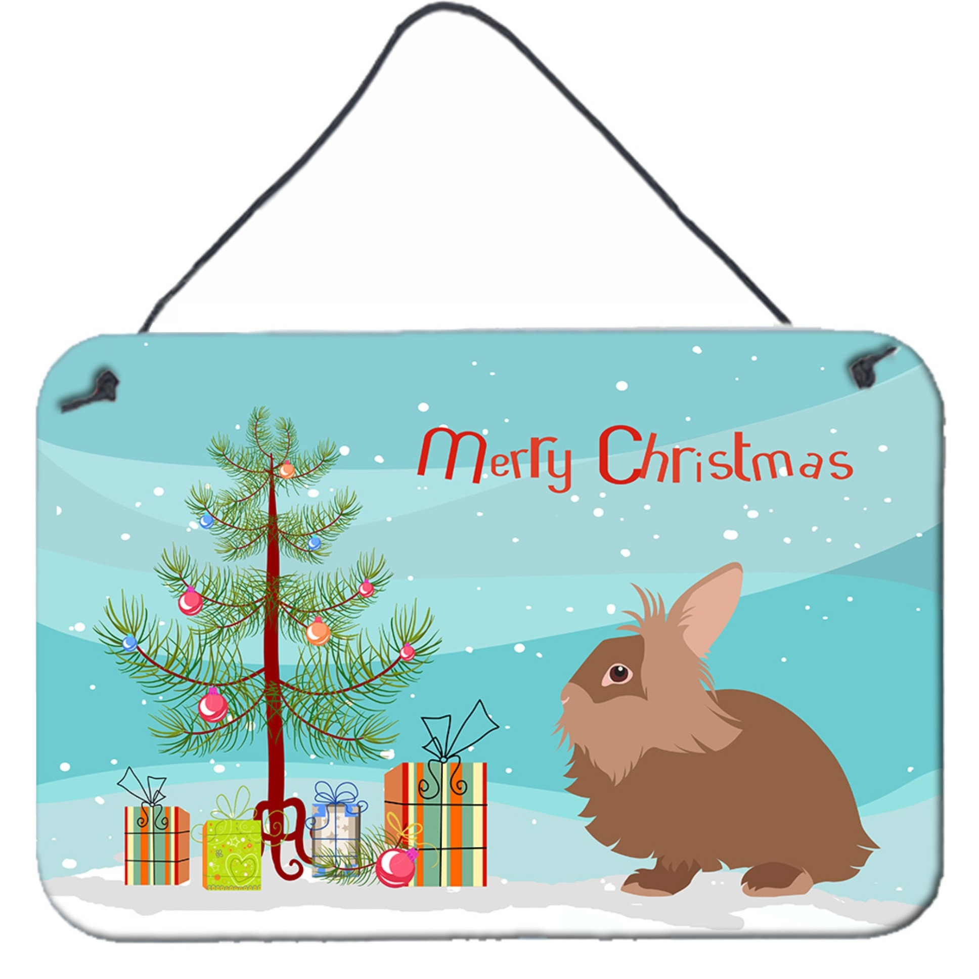 &quotCaroline's Treasures Lionhead Rabbit Christmas Metal Print, 8"" x 12"""