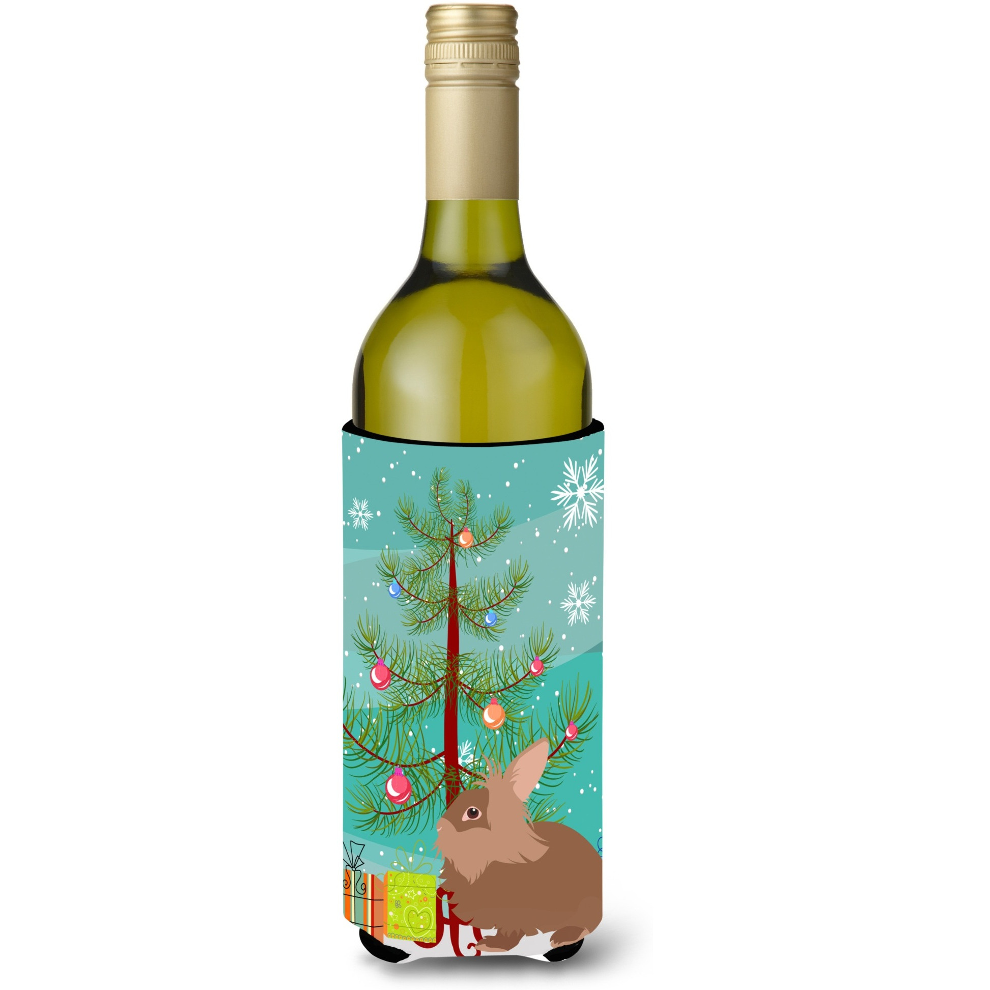 &quotCaroline's Treasures Lionhead Rabbit Christmas Decorative Bottle Hugger, 750ml, Multicolor"